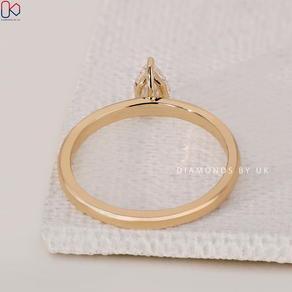 Teardrop Diamond Ring In Yellow Gold