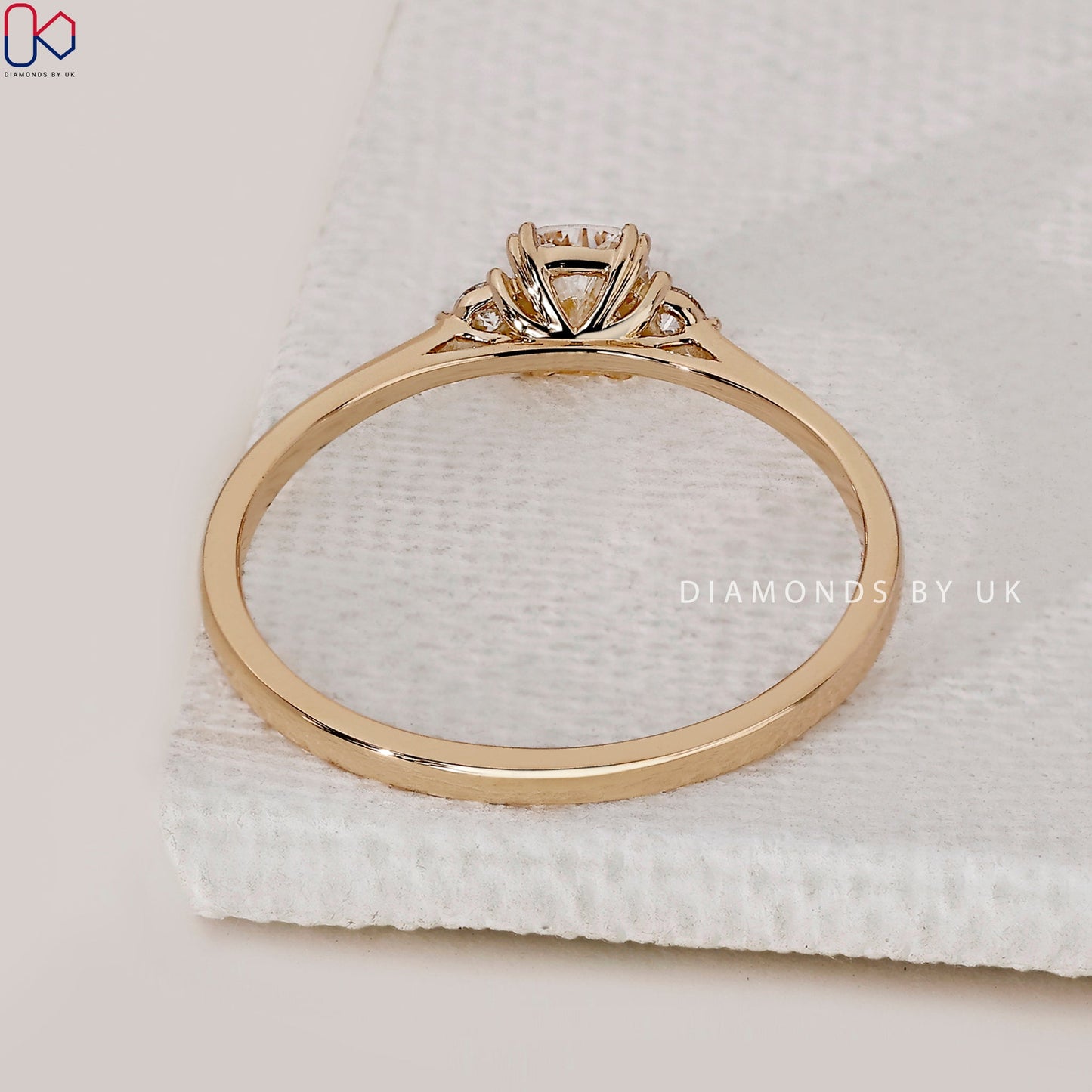 3 Stone Cushion Cut Engagement Ring