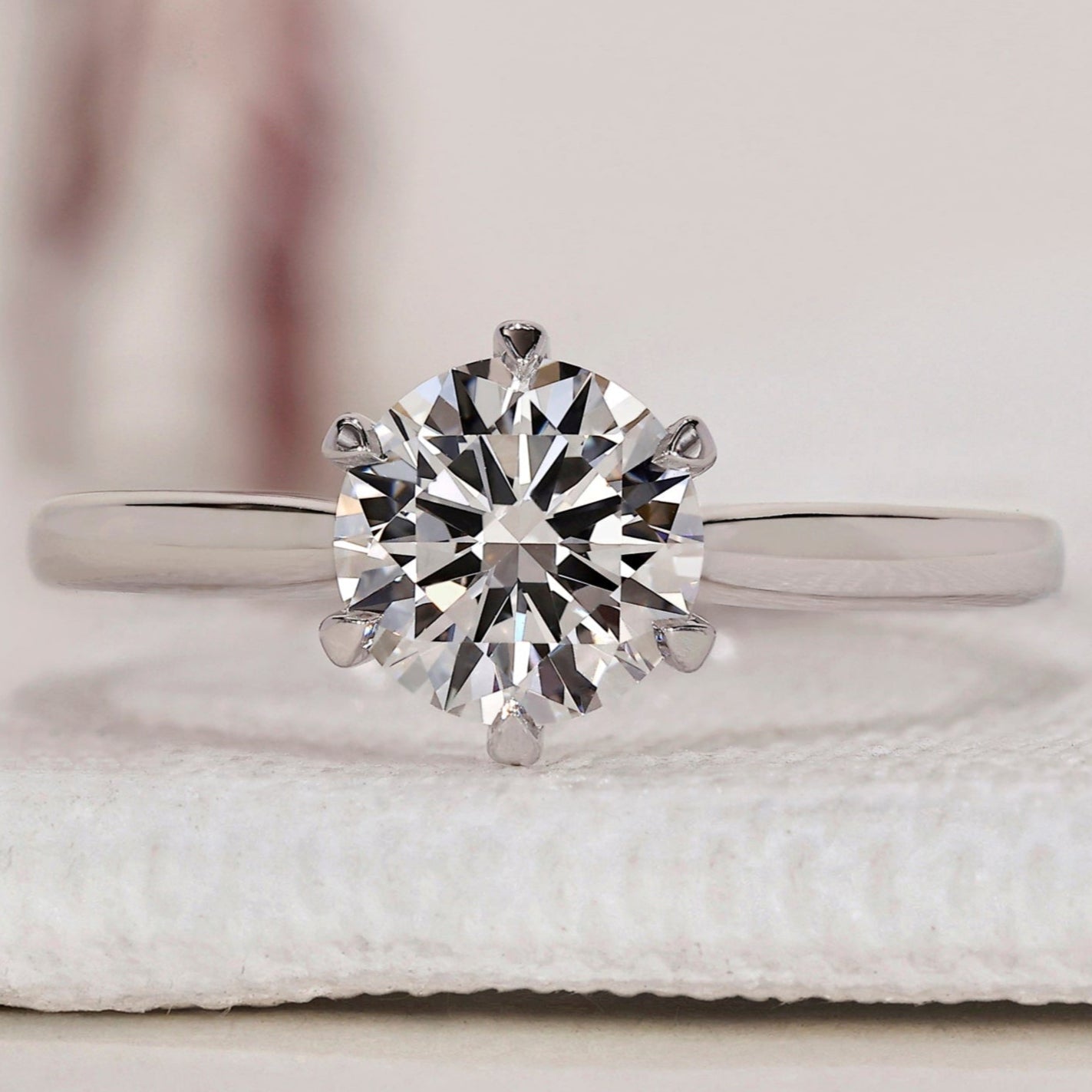 Round Solitaire Engagement Ring- White Gold