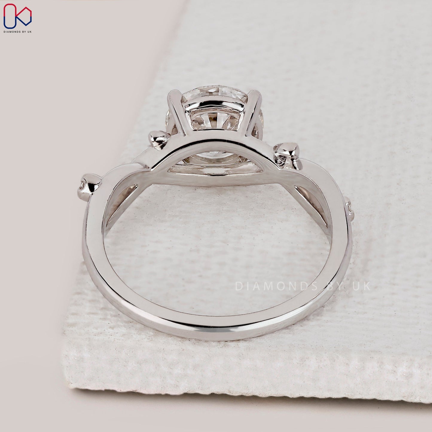 Round Cut Diamond Nature Inspired Engagement Ring