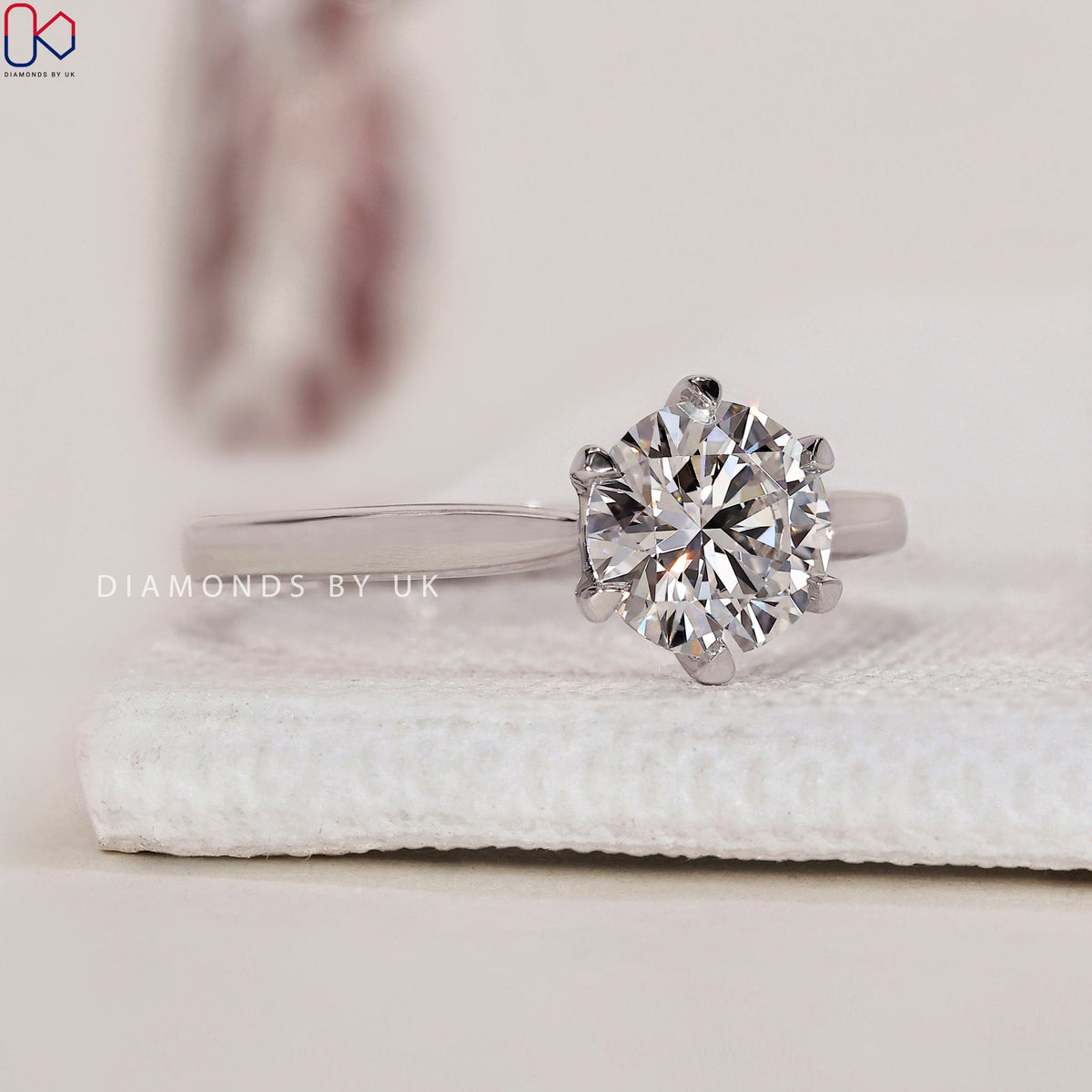 Round Solitaire Engagement Ring- White Gold