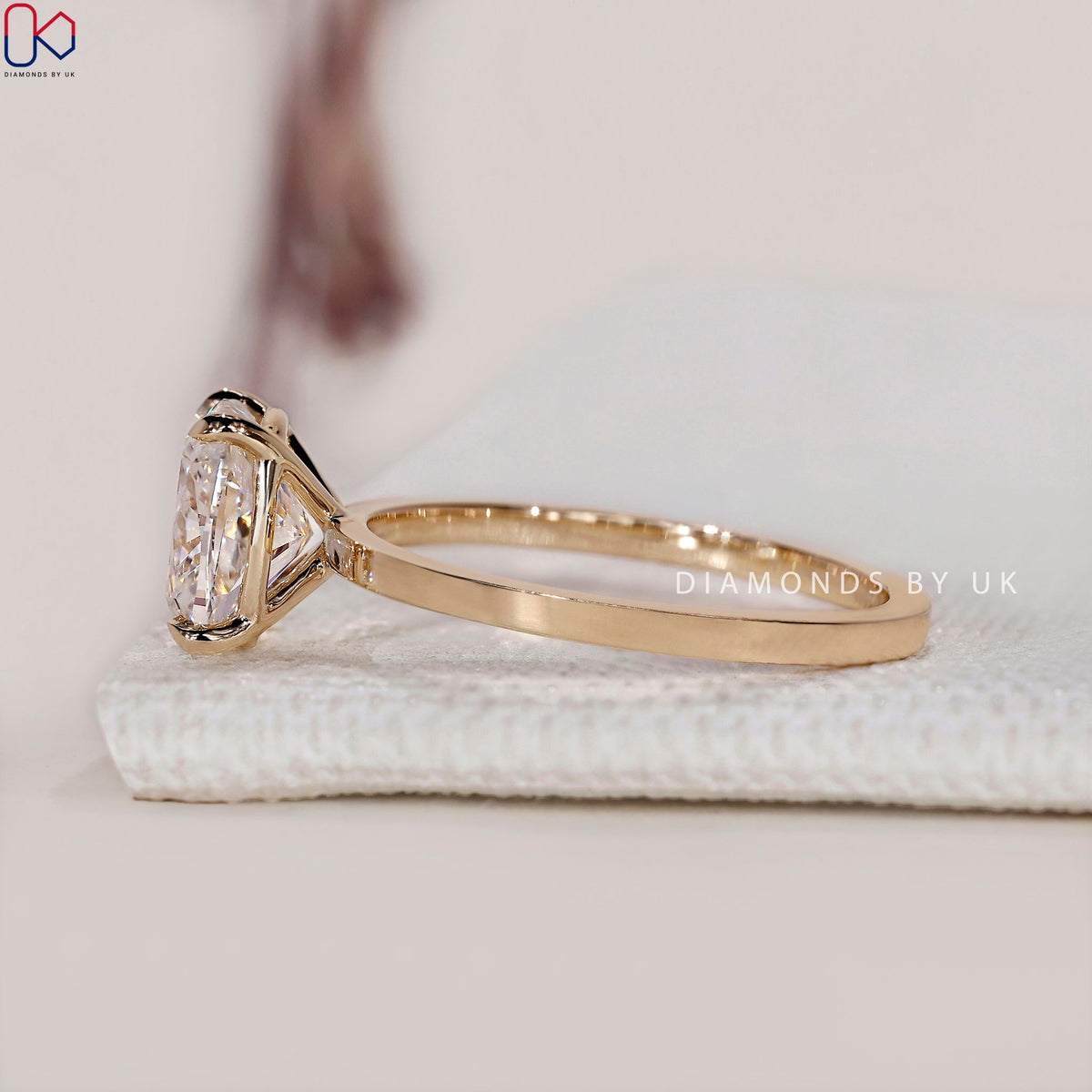 Elongated Cushion Engagement Ring - Solitaire Setting