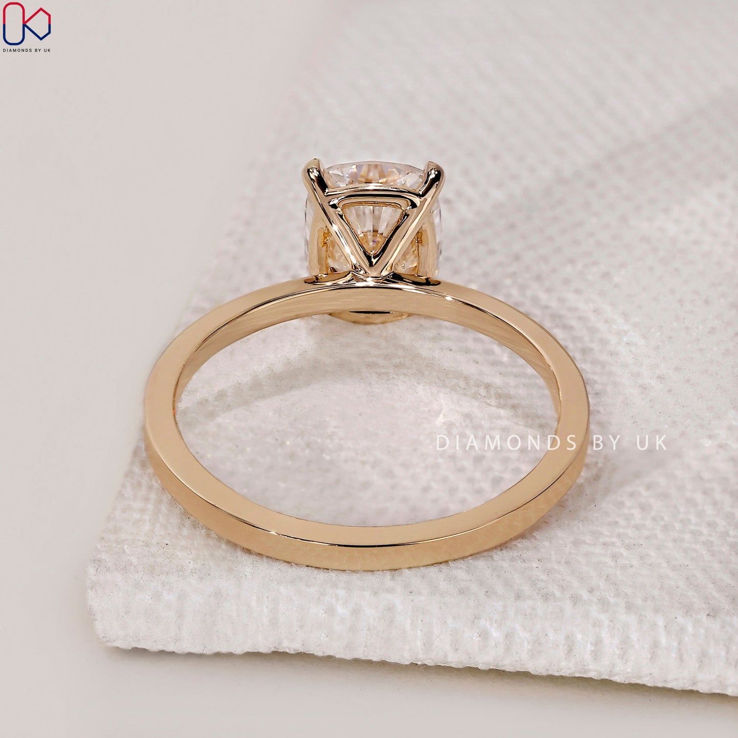Elongated Cushion Engagement Ring - Solitaire Setting