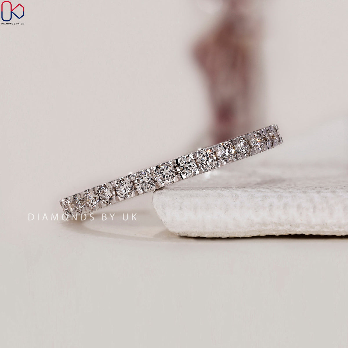 Round Diamond Eternity Band White Gold