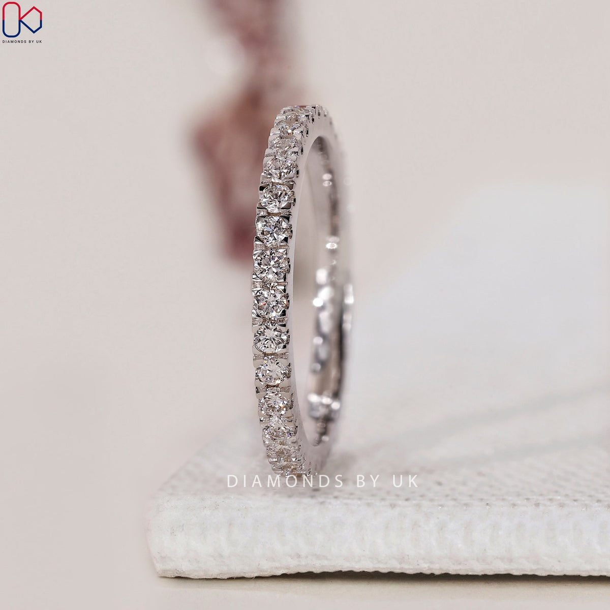 Round Diamond Eternity Band White Gold