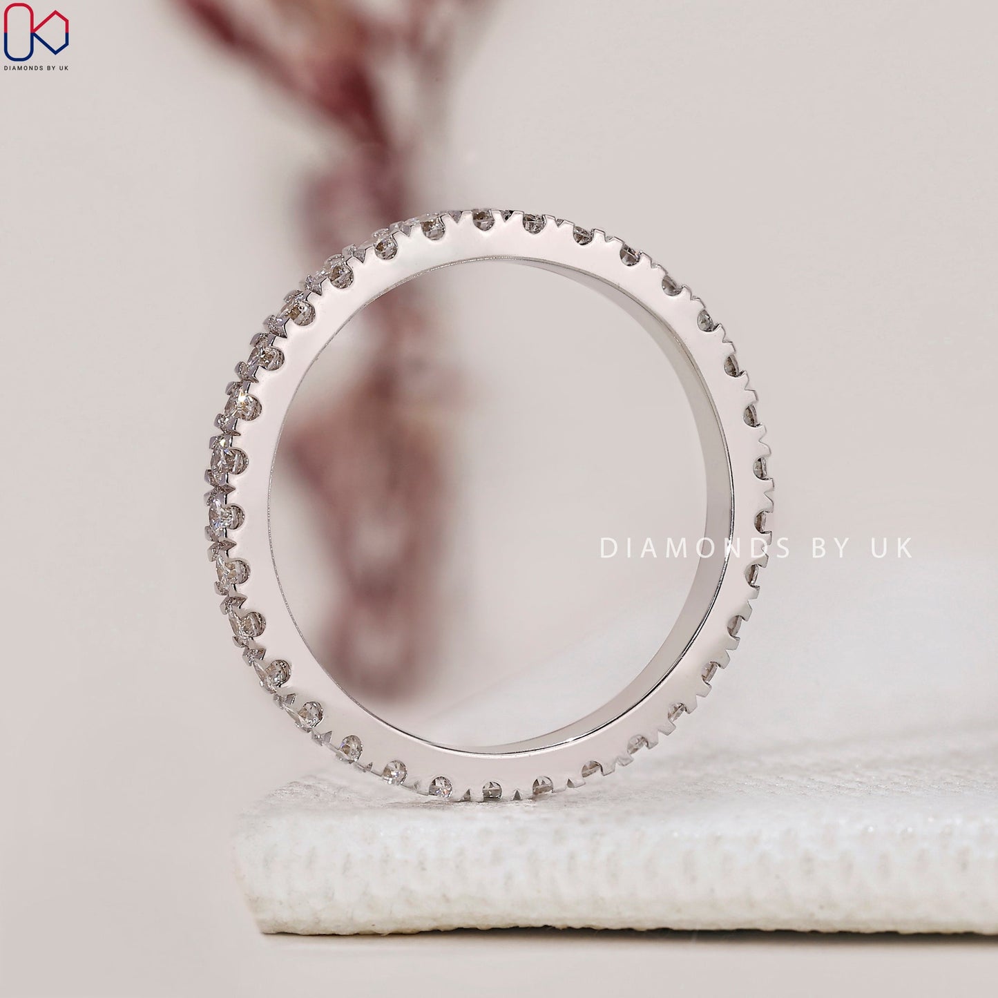 Round Diamond Eternity Band White Gold