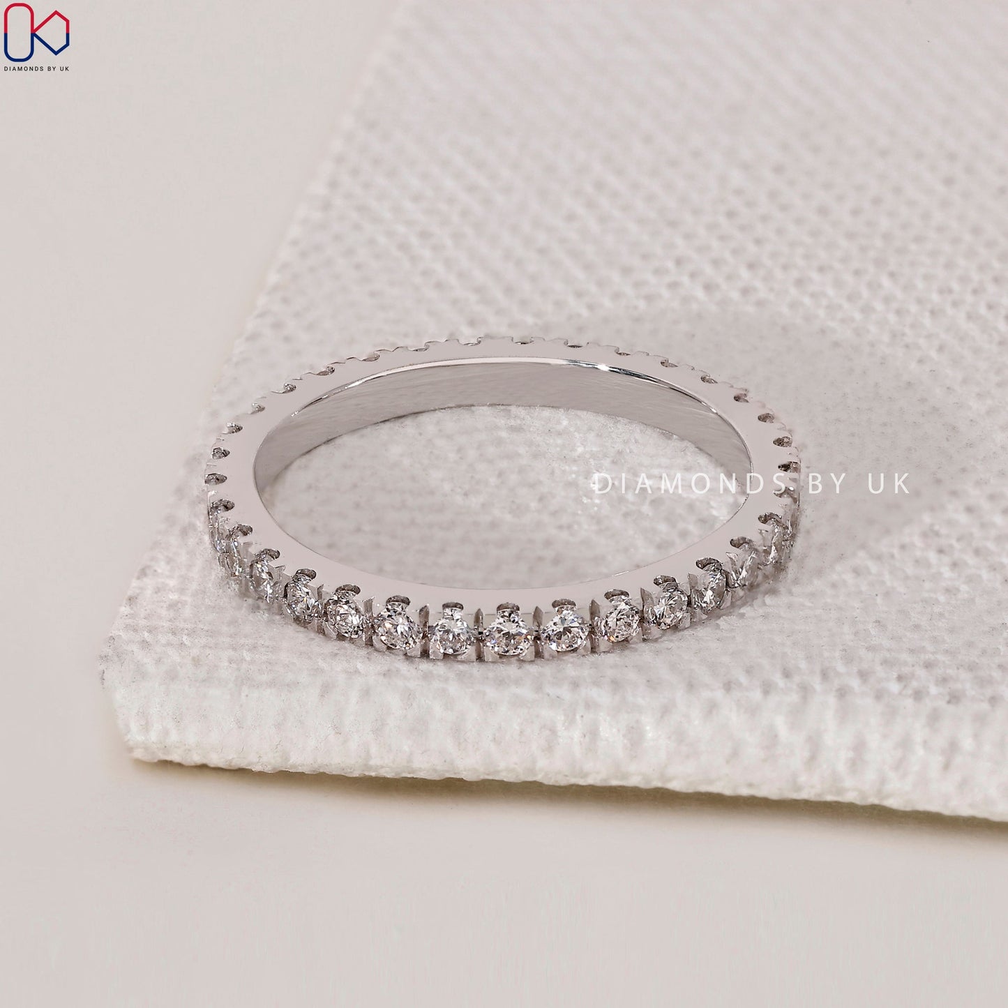 Round Diamond Eternity Band White Gold
