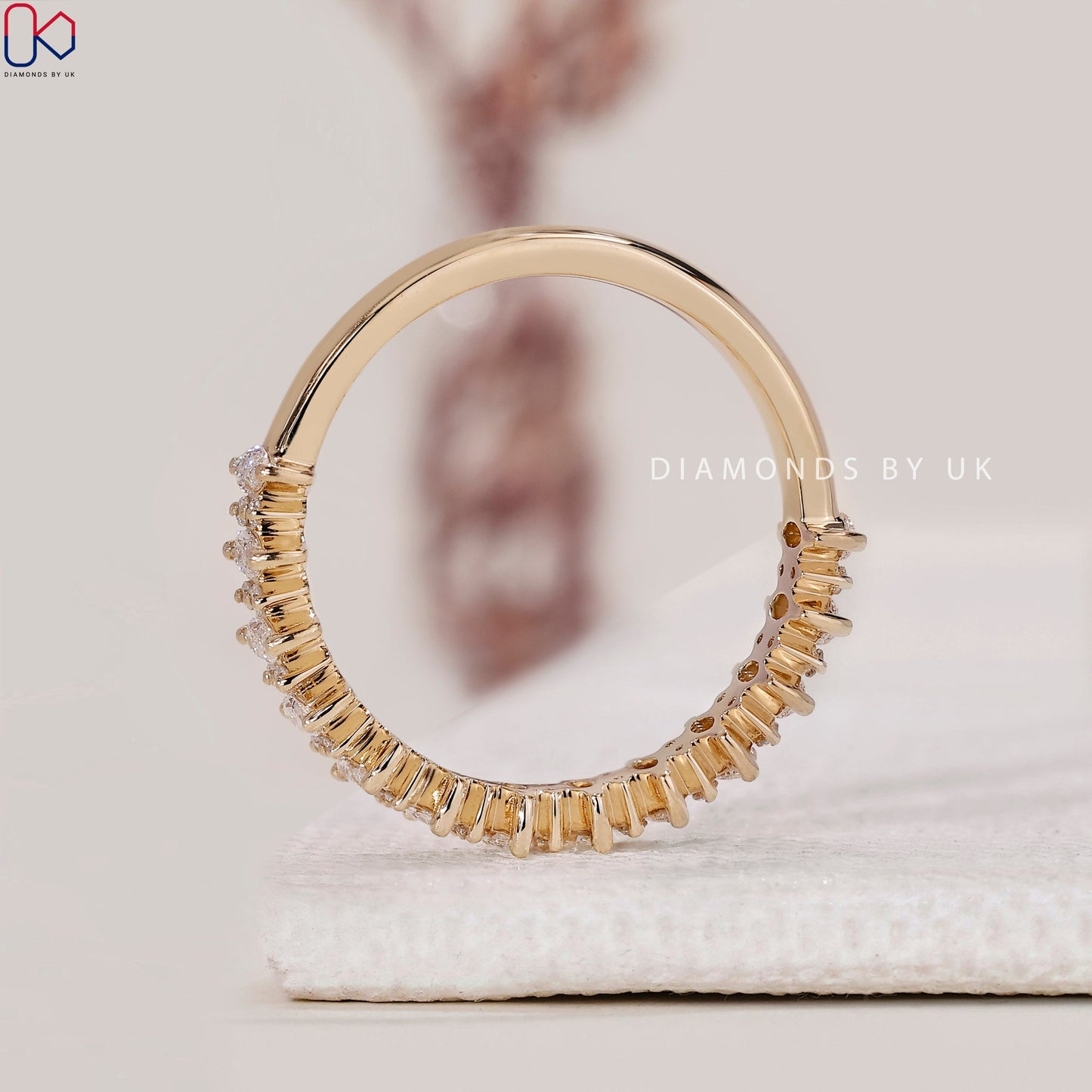Half Eternity Round And Marquise Wedding Band