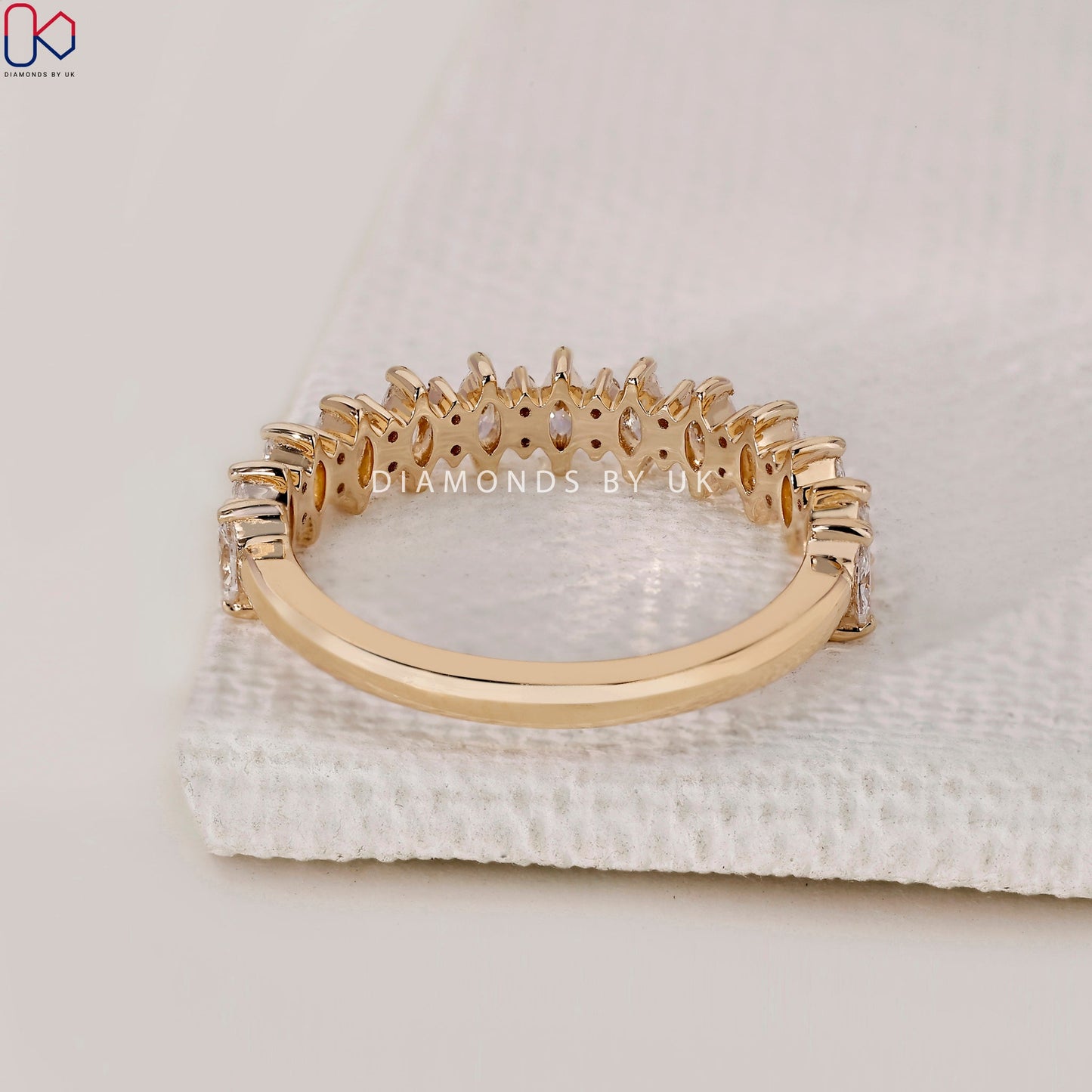 Half Eternity Round And Marquise Wedding Band