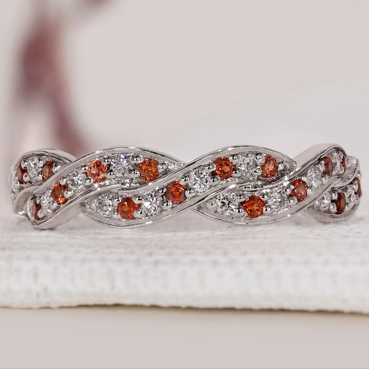 Twisted Wedding Band – Half Eternity Design