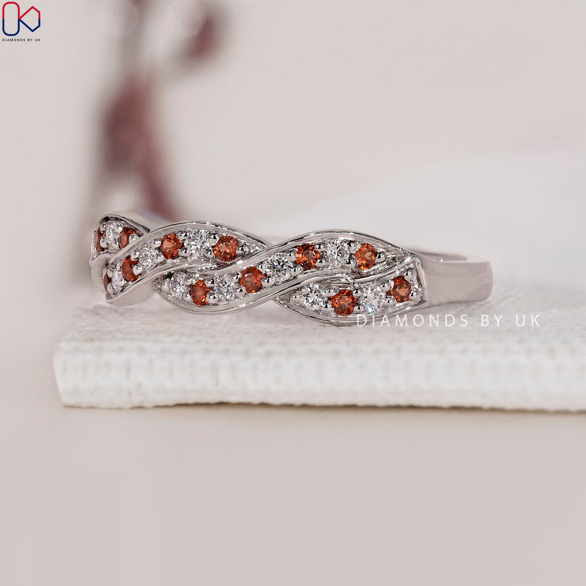 Twisted Wedding Band – Half Eternity Design