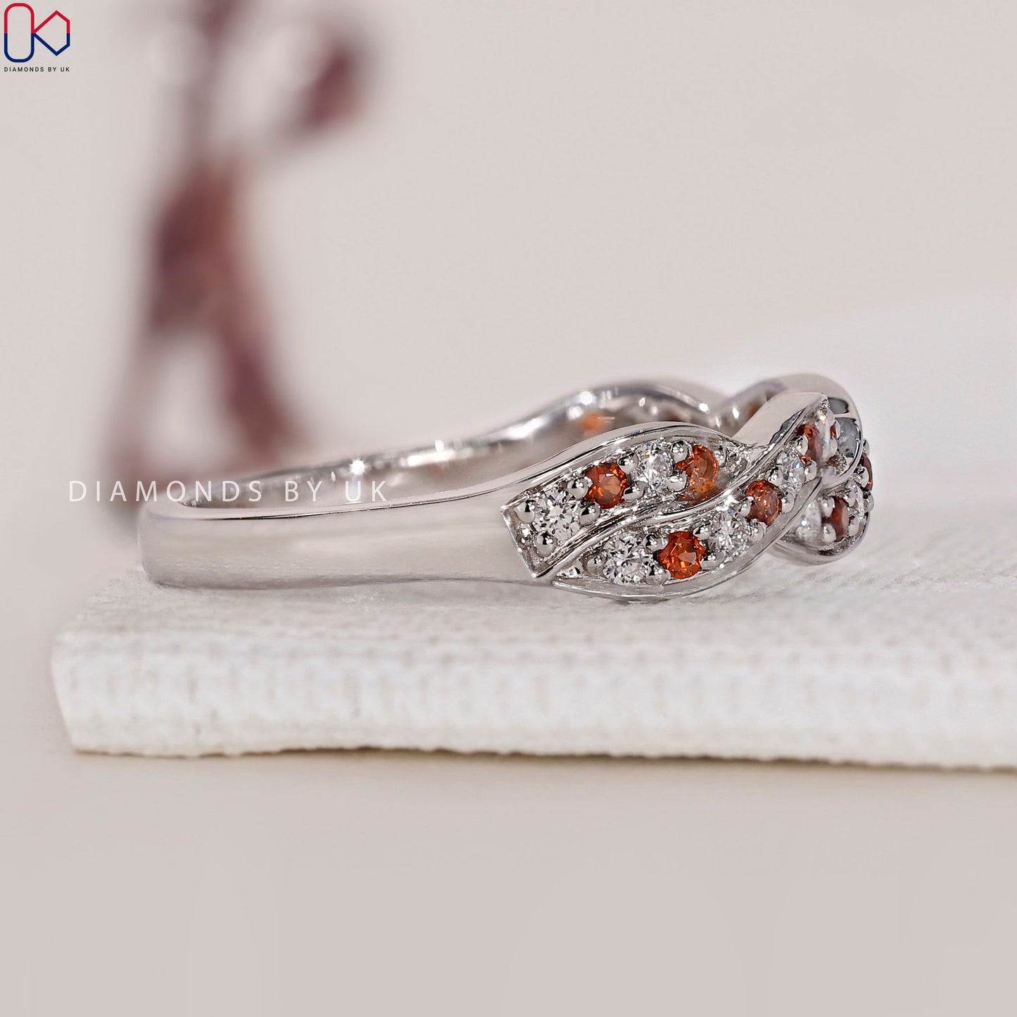 Twisted Wedding Band – Half Eternity Design