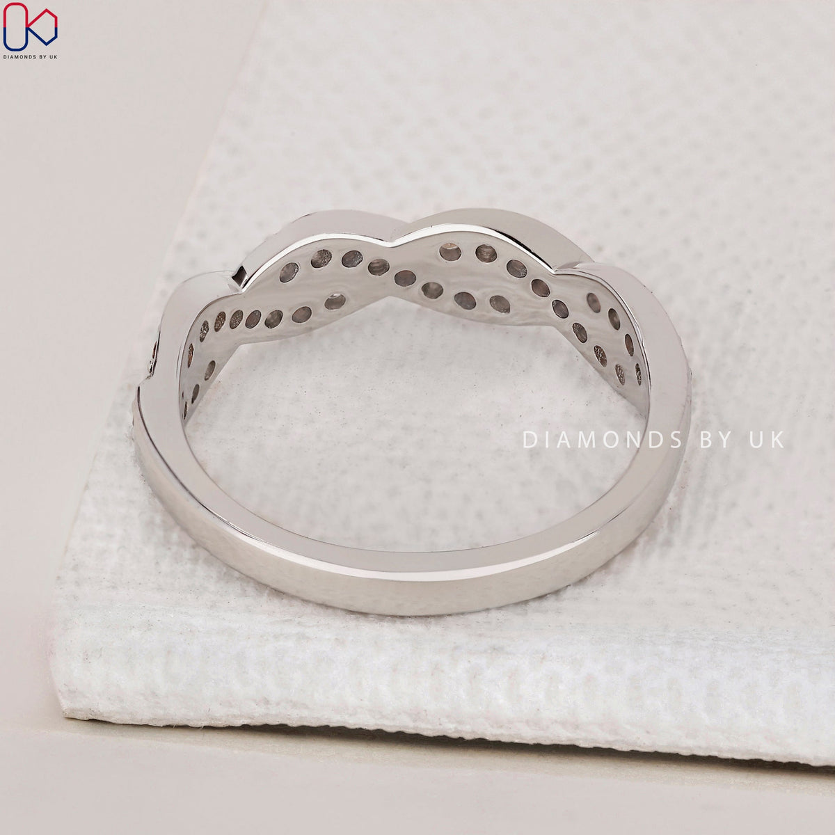 Twisted Wedding Band – Half Eternity Design