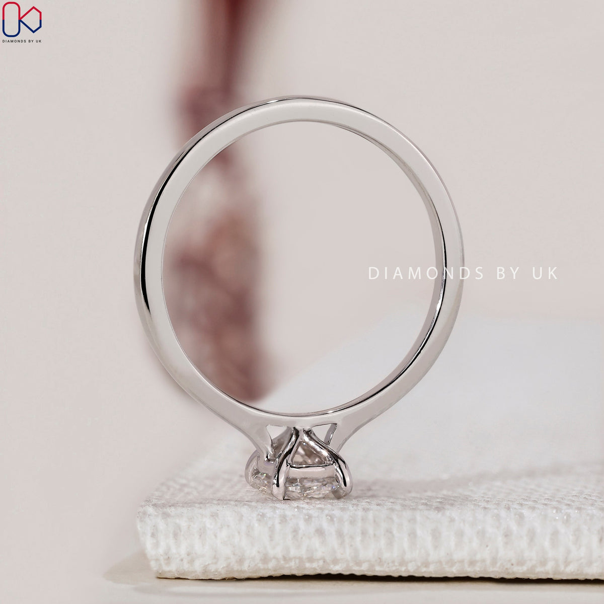 White Gold Oval Solitaire Engagement Ring