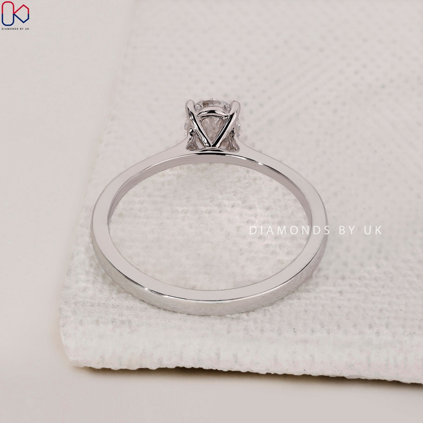 White Gold Oval Solitaire Engagement Ring