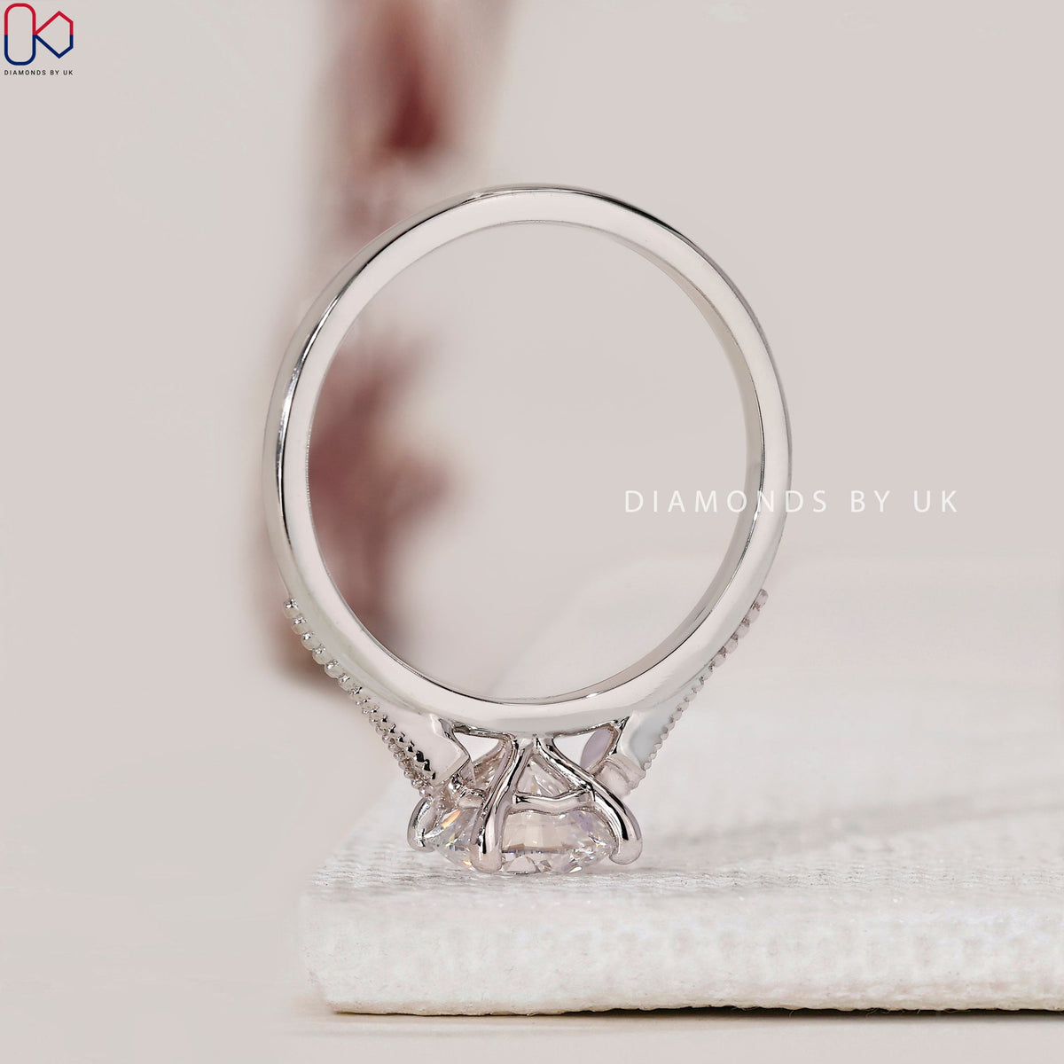 Round Diamond Engagement Ring In Milgrain Setting