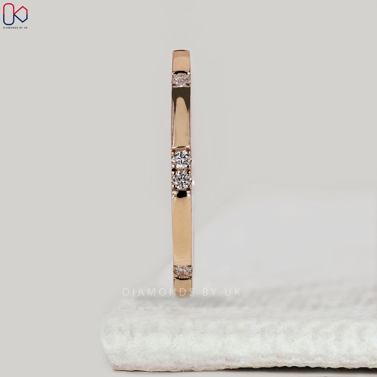 Round Diamond Gypsy Set Wedding Band