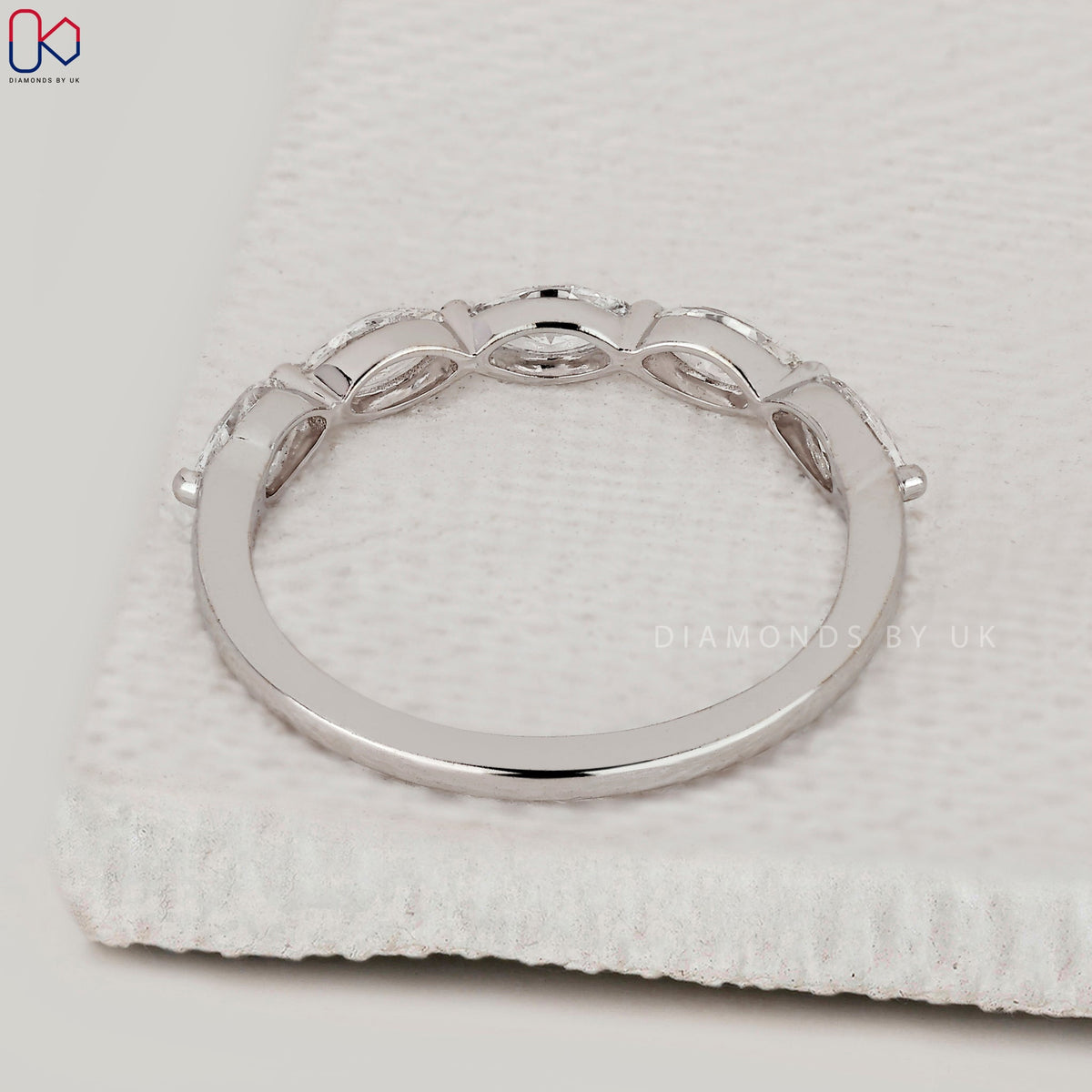 5 Stone Marquise Diamond Wedding Band
