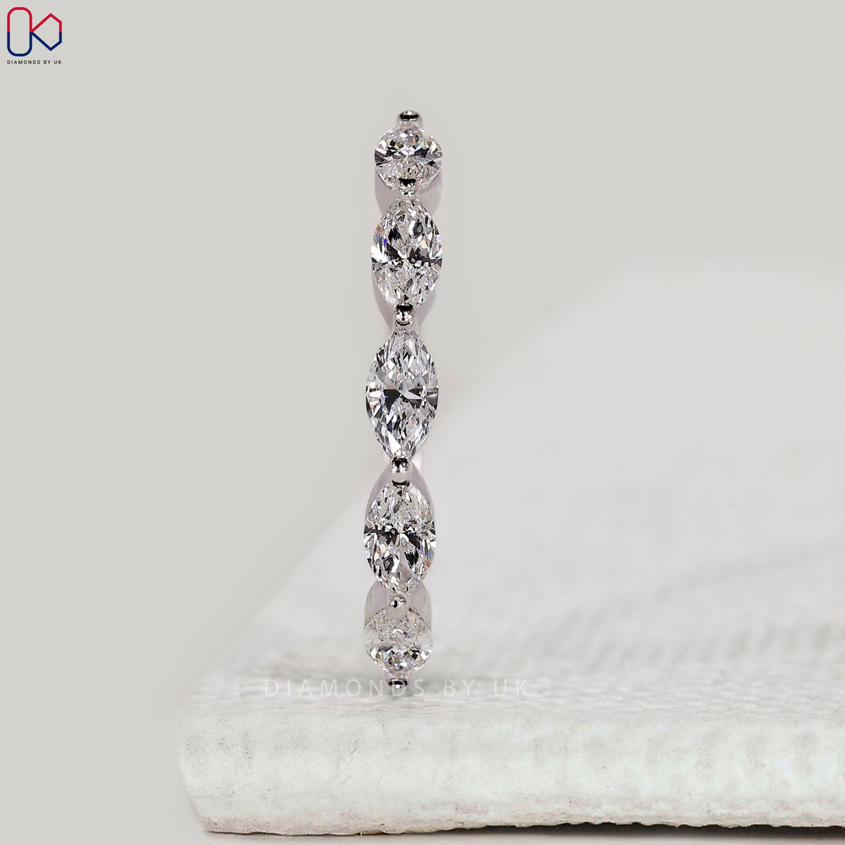 5 Stone Marquise Diamond Wedding Band