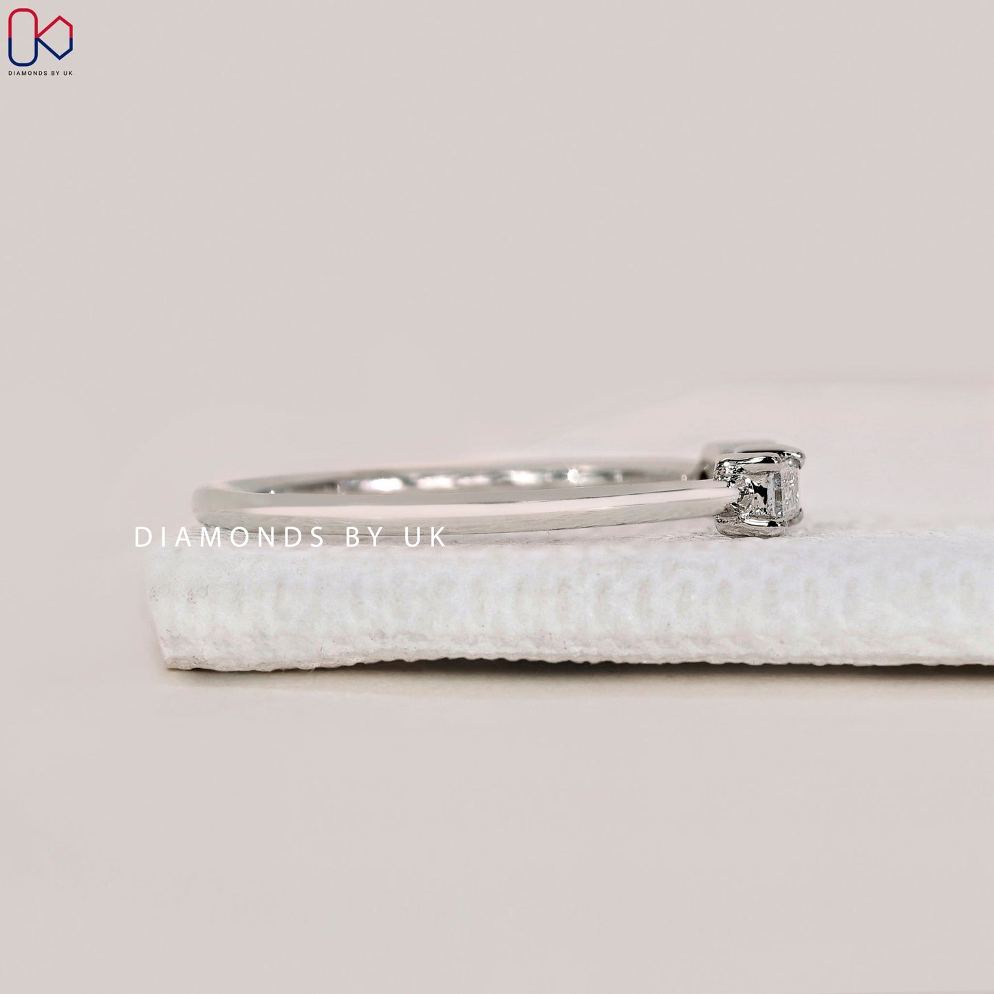 Baguette and Round Diamond Morse Code Band