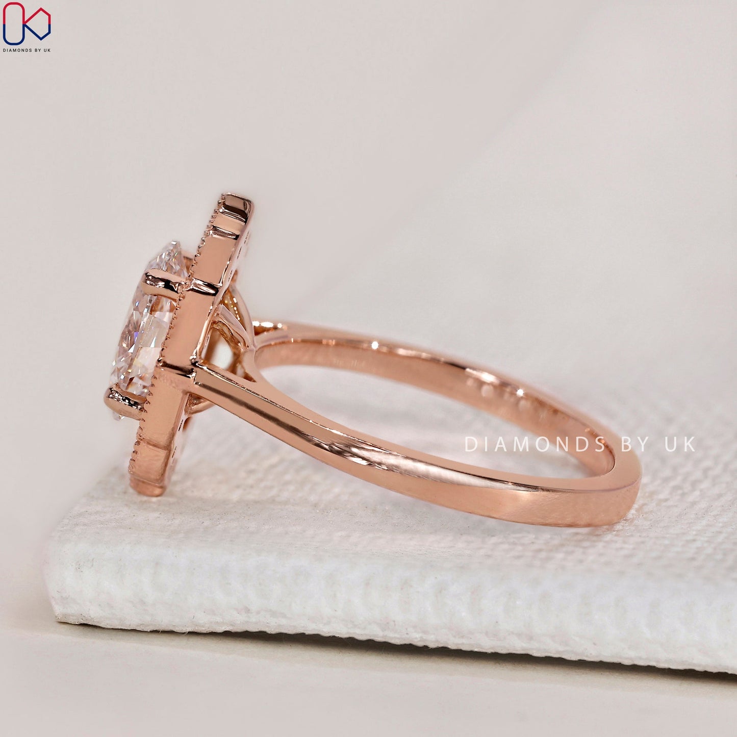 Oval Cut Engagement Ring - Halo Design