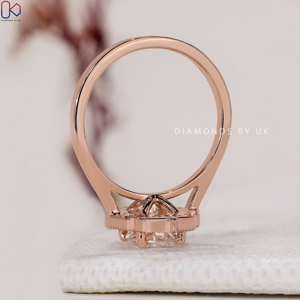 Oval Cut Engagement Ring - Halo Design