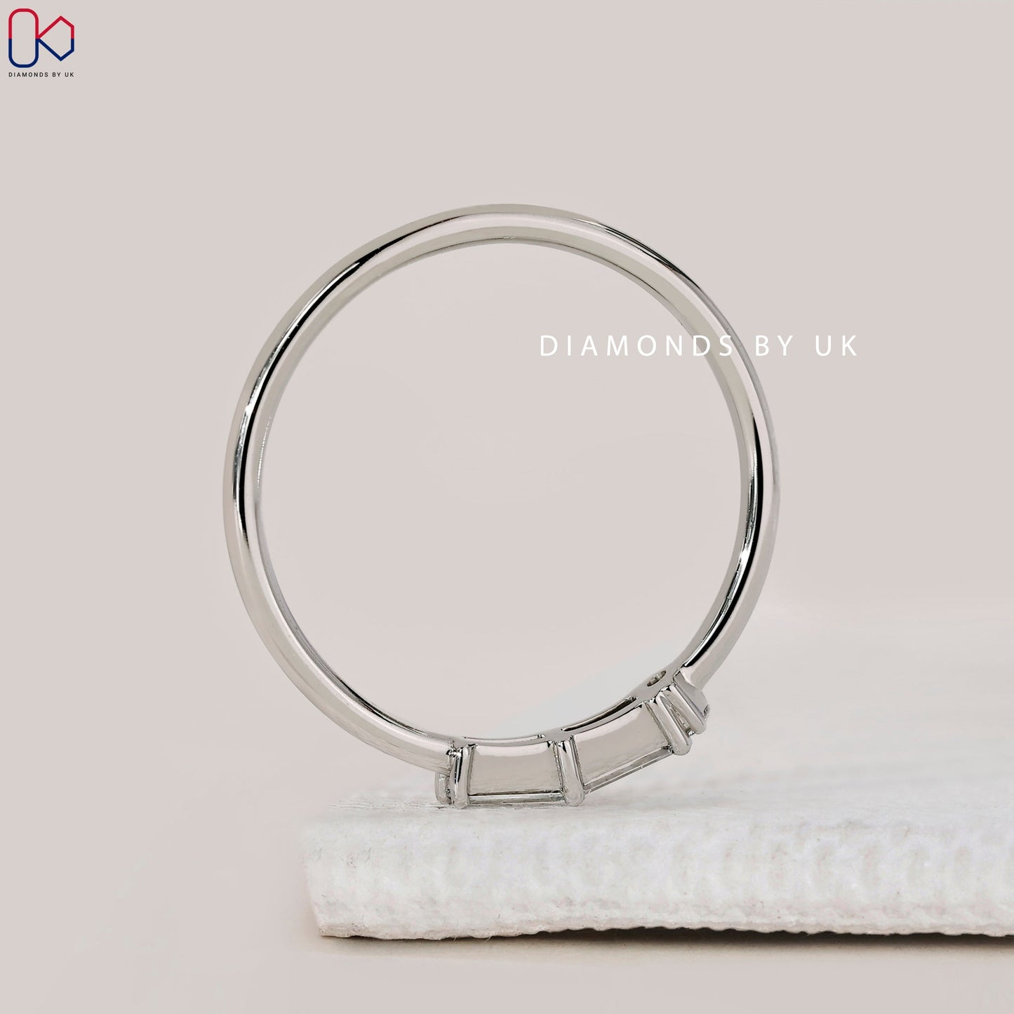 Baguette and Round Diamond Morse Code Band