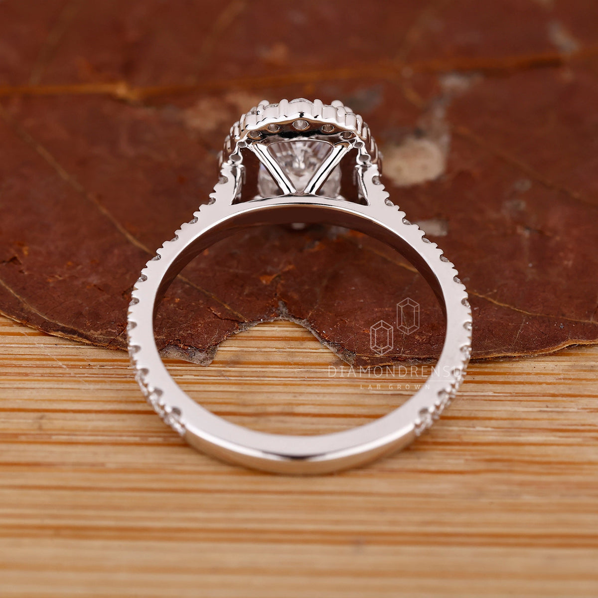 Elongated Cushion Engagement Ring in Cathedral Setting