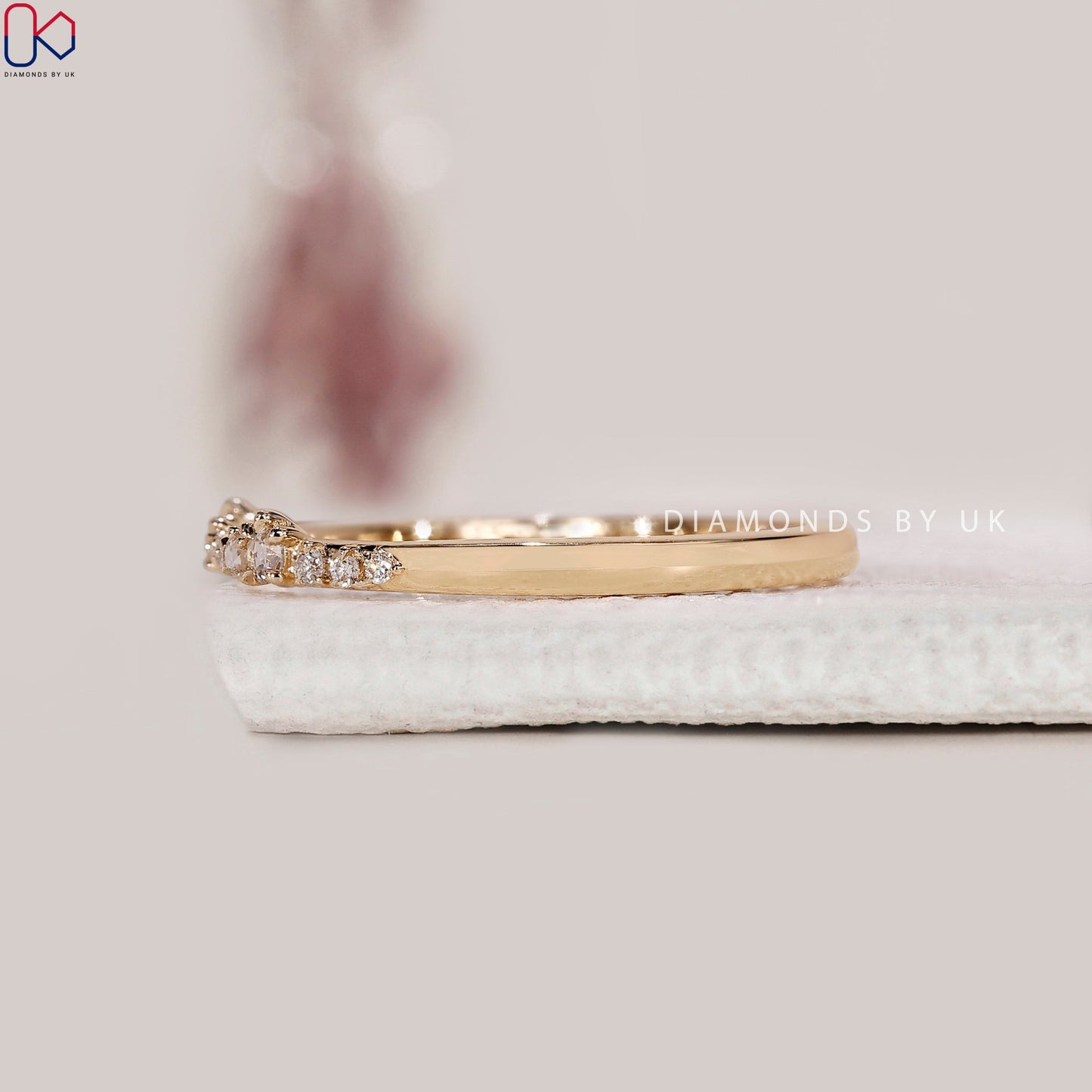 Round And Round Rose Cut Pave Set Wedding Band