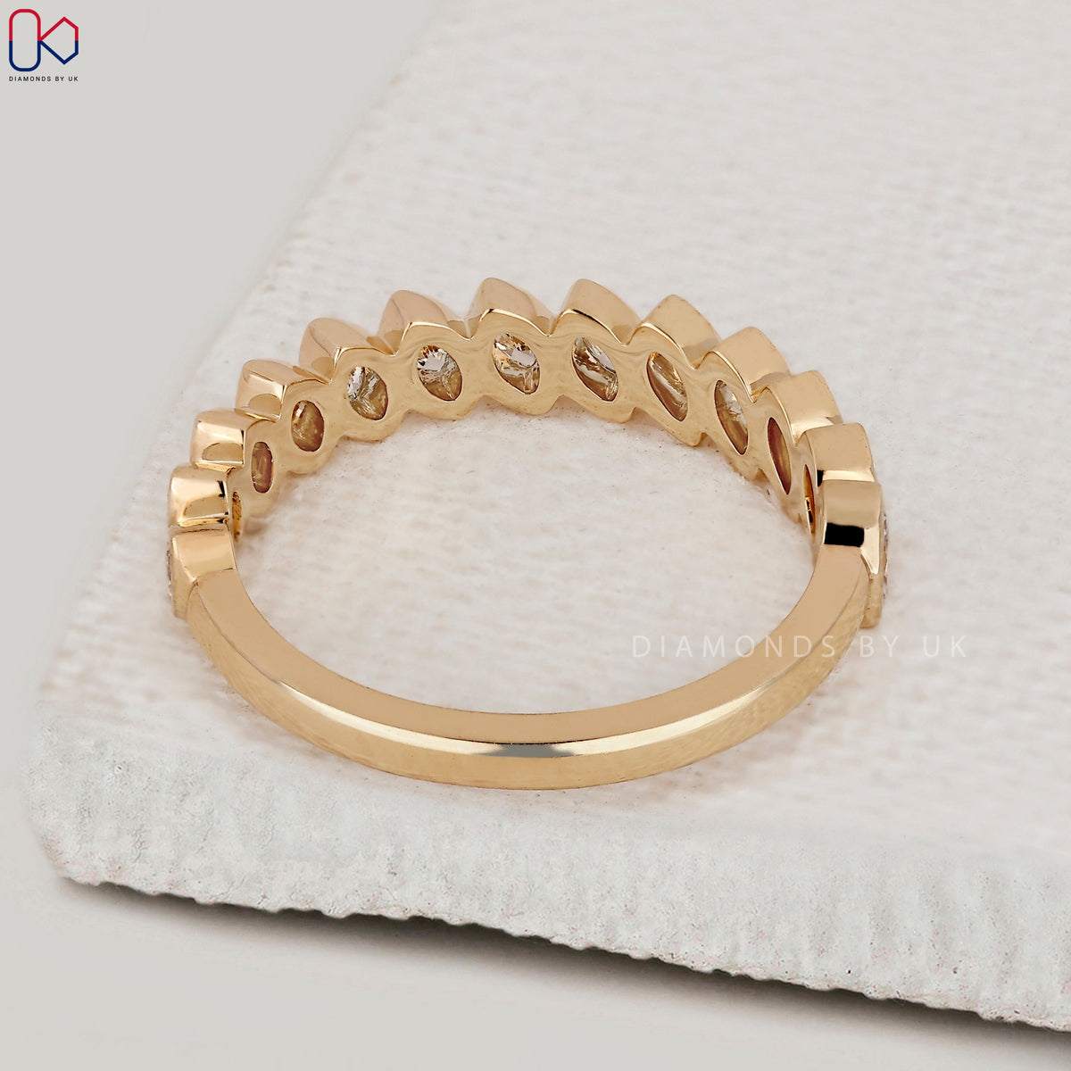 Marquise Cut Bezel Set Diamond Band