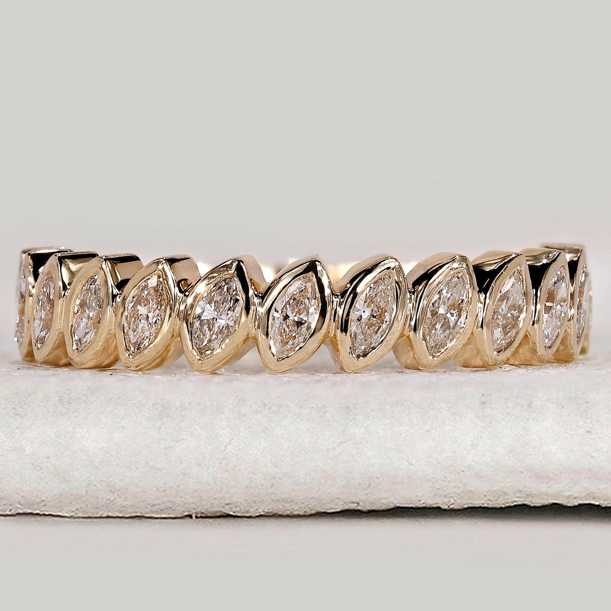 Marquise Cut Bezel Set Diamond Band