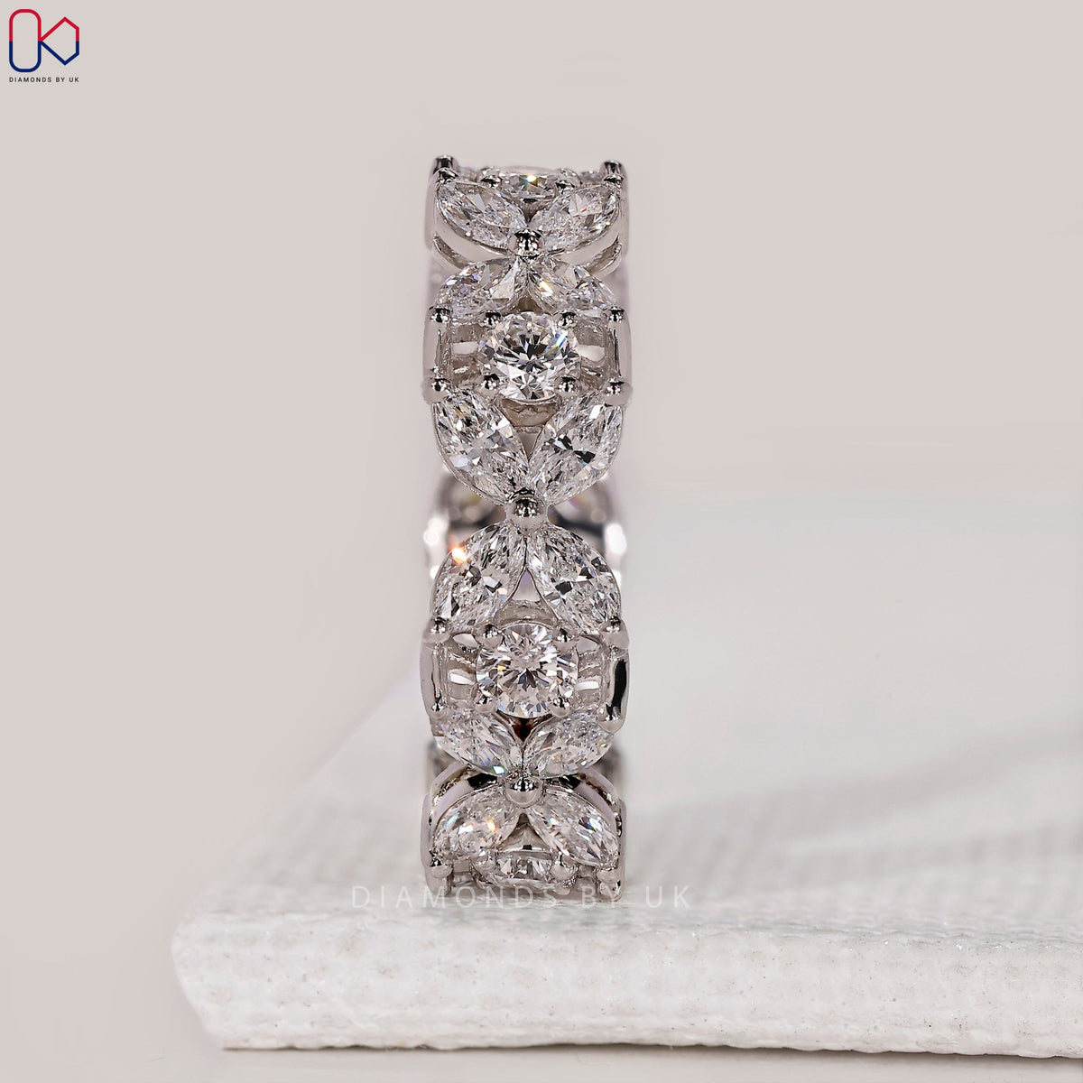 Full Eternity Marquise And Round Wedding Band