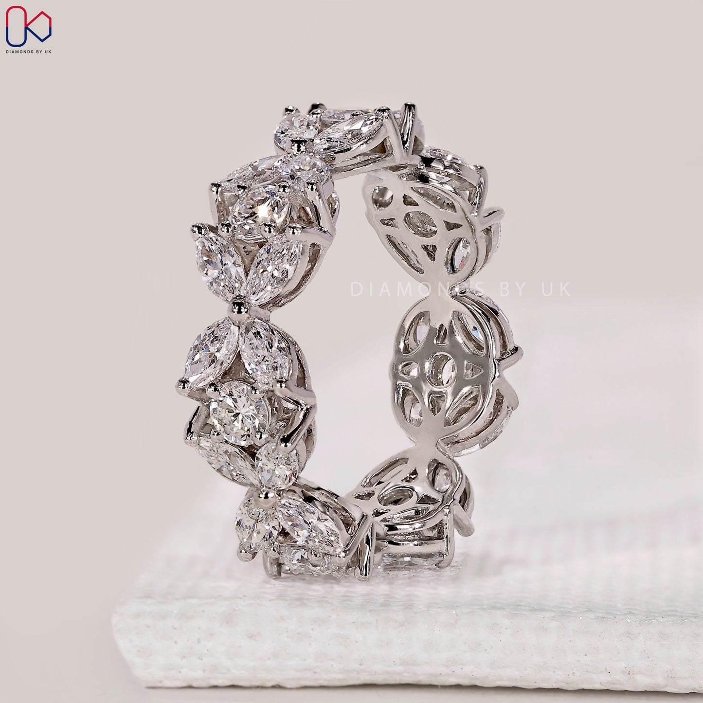 Full Eternity Marquise And Round Wedding Band