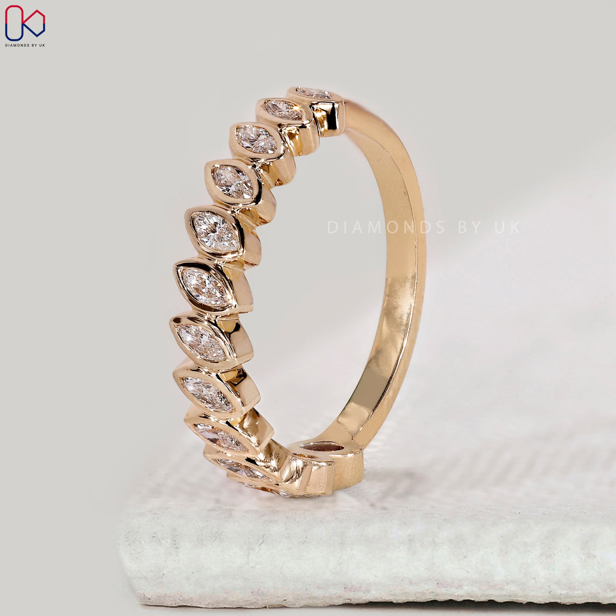 Marquise Cut Bezel Set Diamond Band