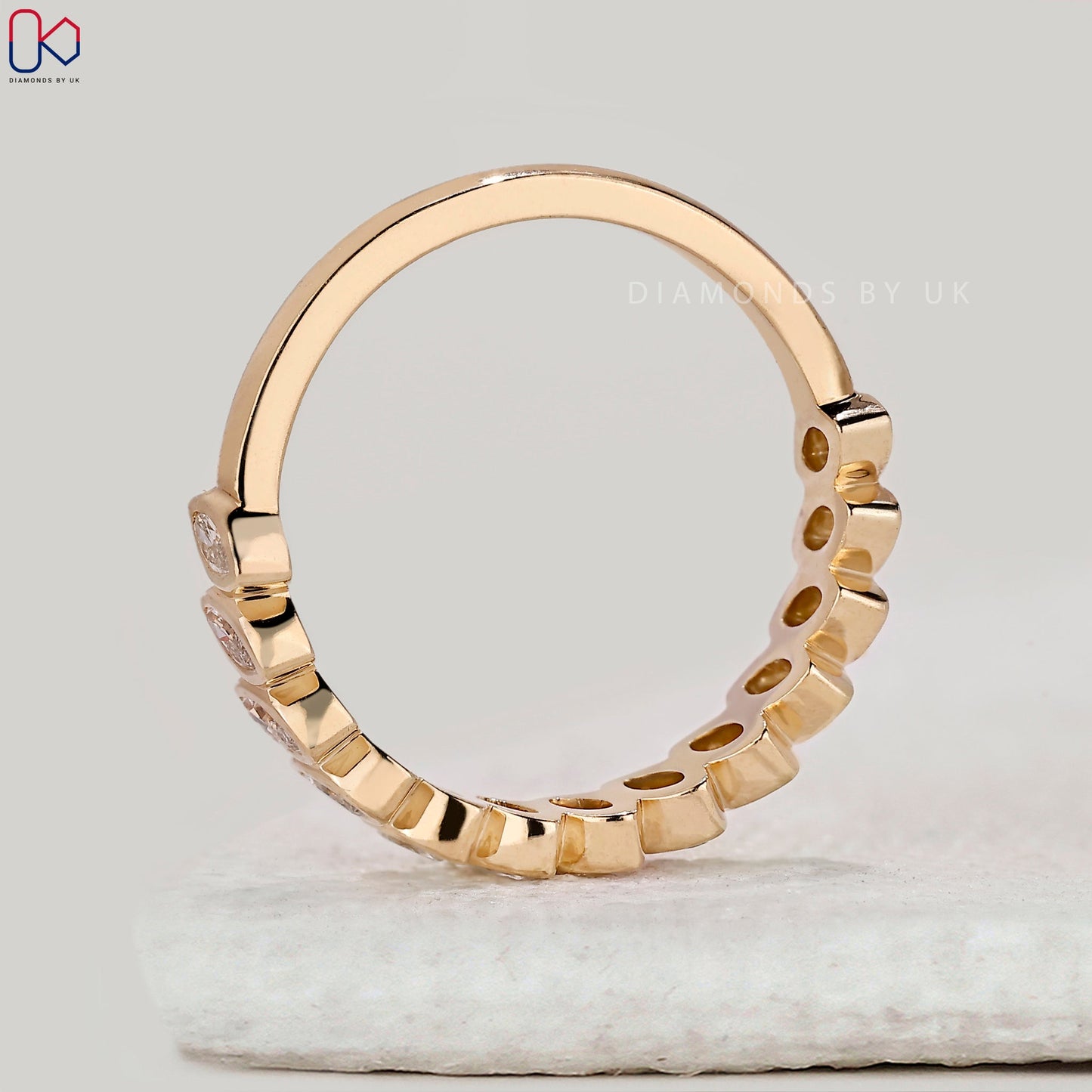 Marquise Cut Bezel Set Diamond Band