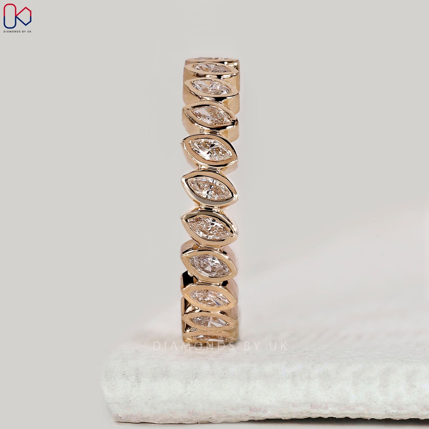 Marquise Cut Bezel Set Diamond Band