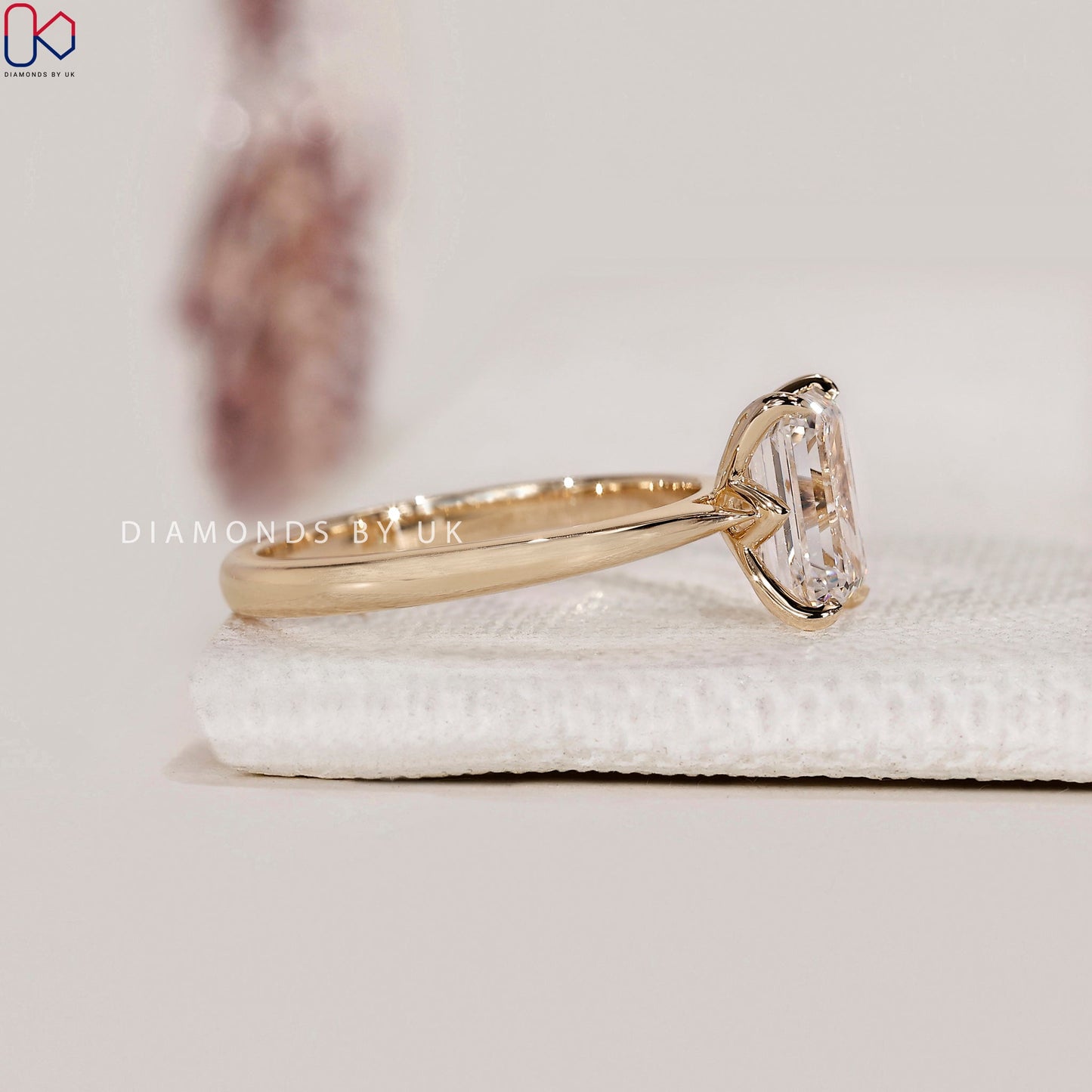 Emerald Cut Solitaire Diamond Ring
