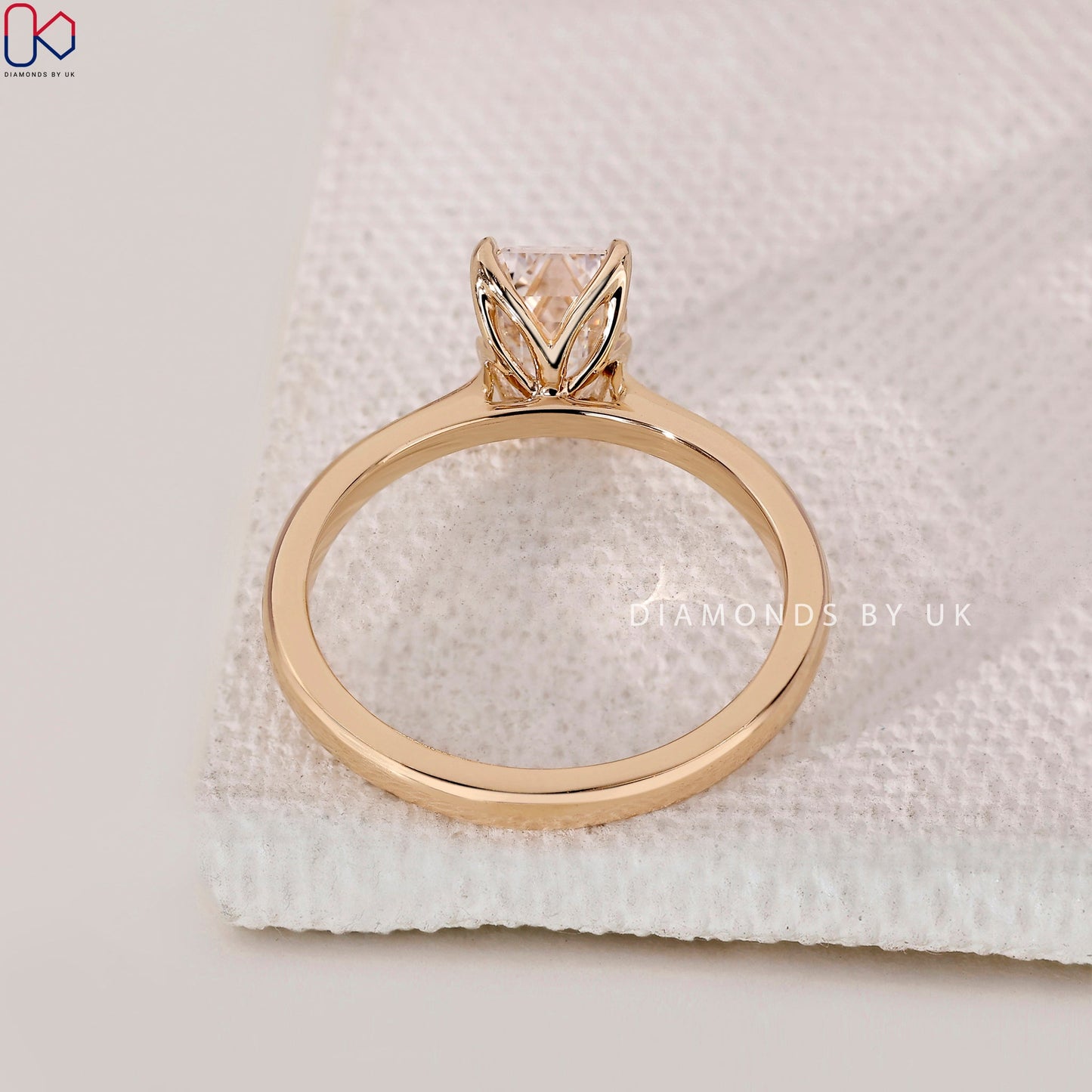 Emerald Cut Solitaire Diamond Ring