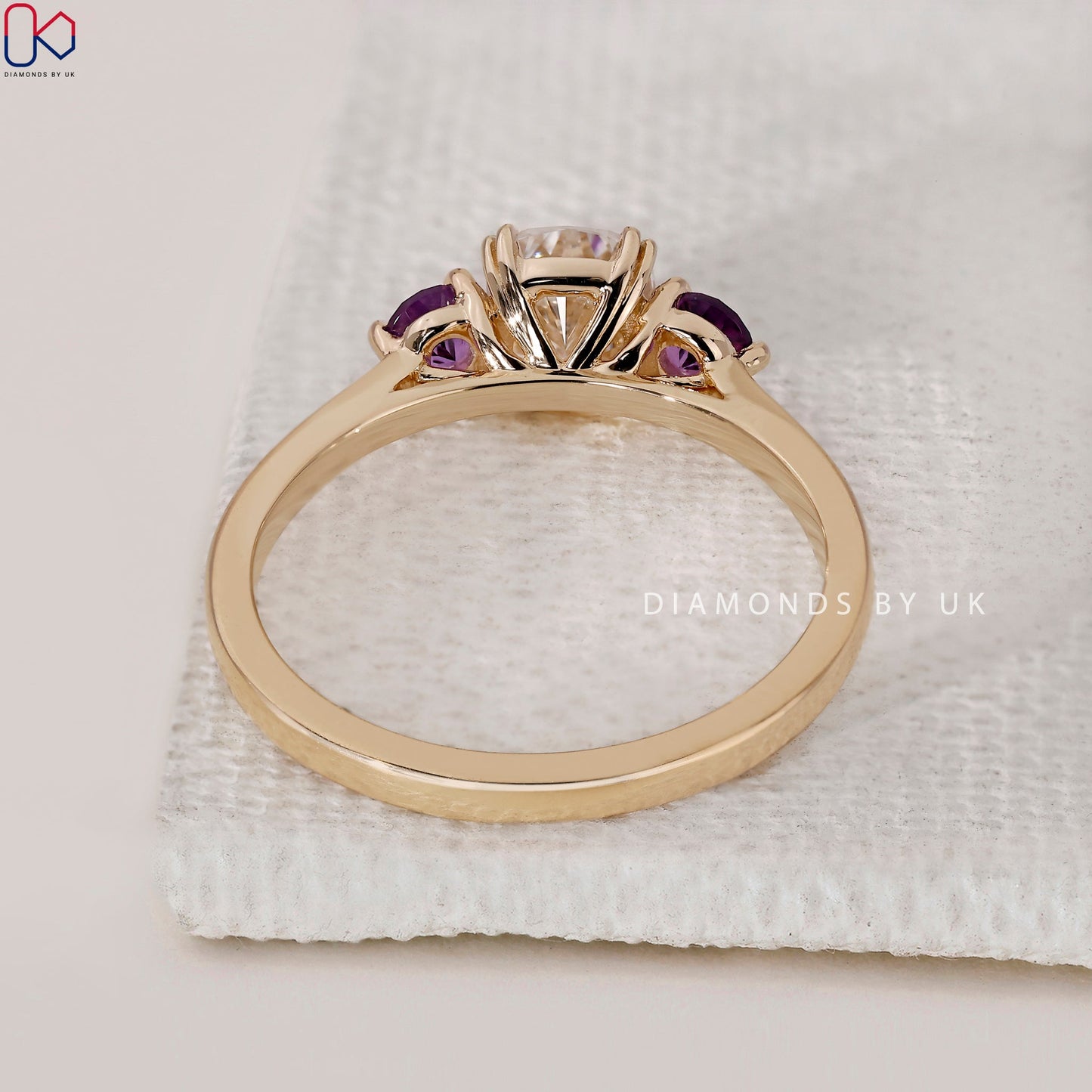Yellow Gold Elongated Cushion Cut Diamond Ring