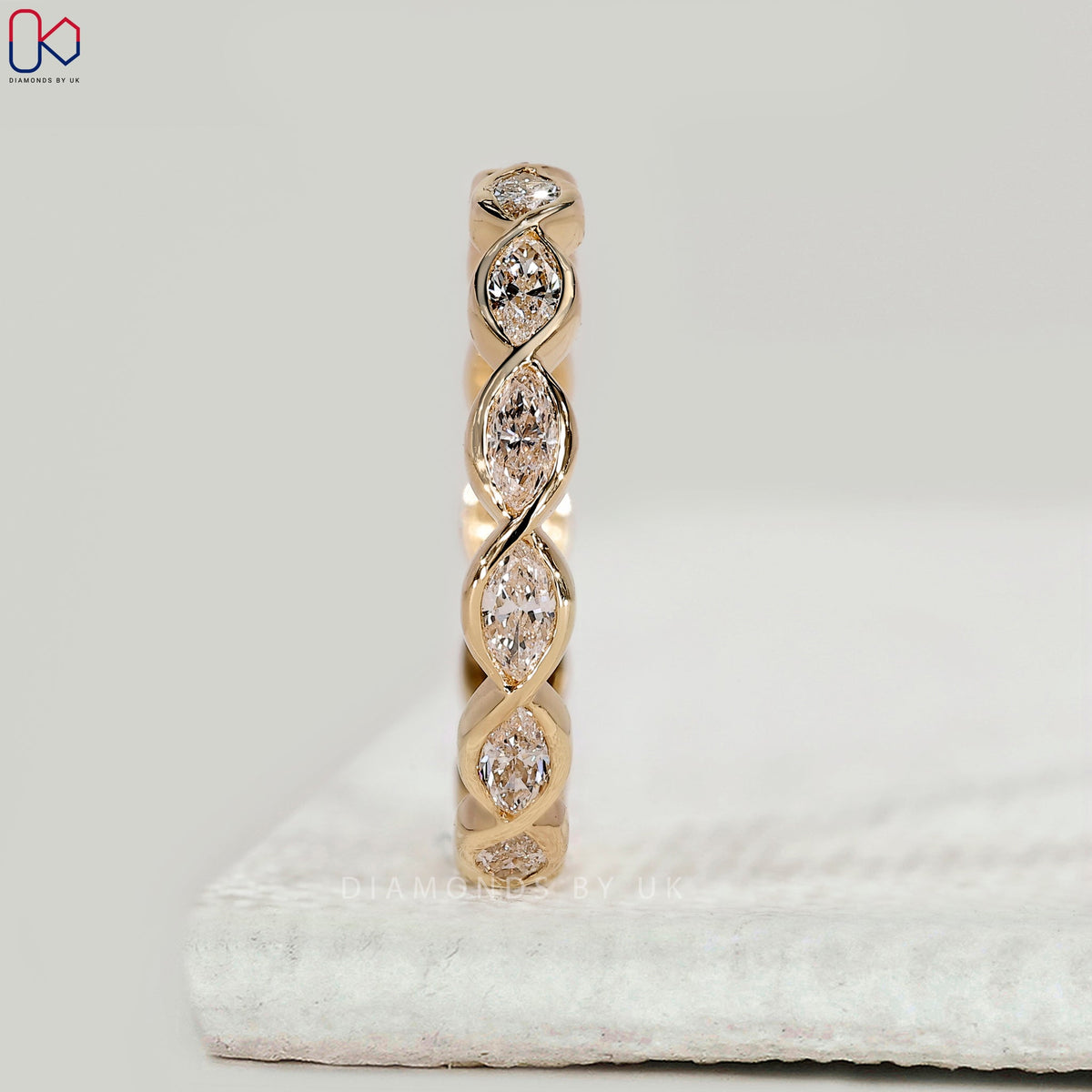 Bezel Set Eternity Marquise Diamond Wedding Band