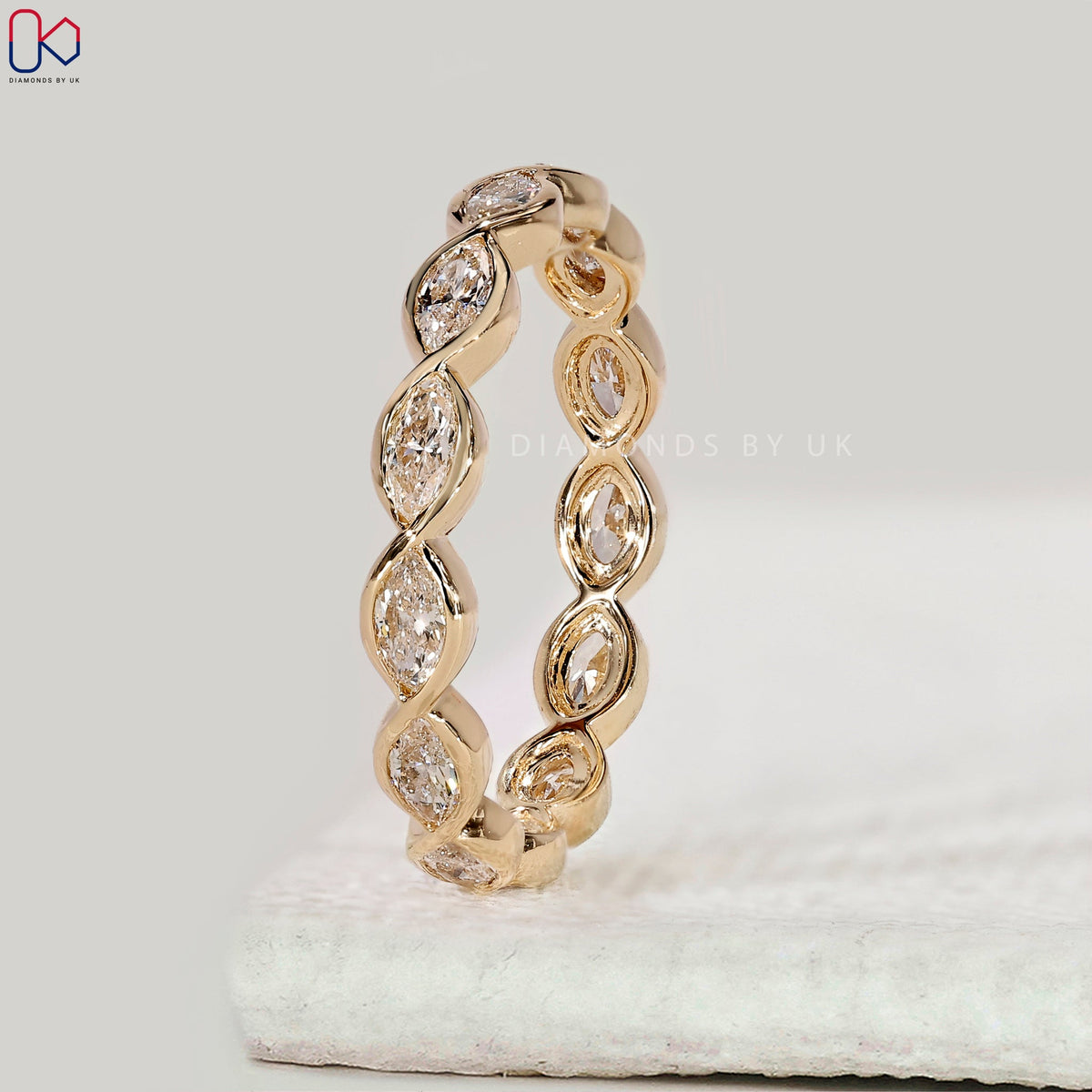 Bezel Set Eternity Marquise Diamond Wedding Band