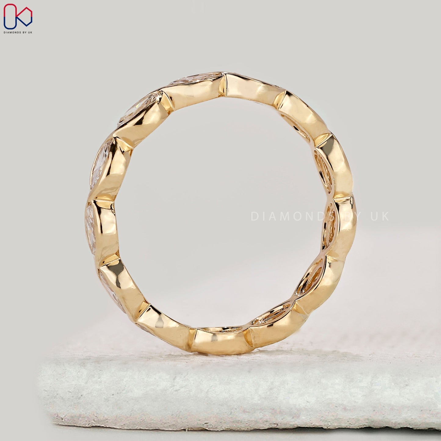 Bezel Set Eternity Marquise Diamond Wedding Band