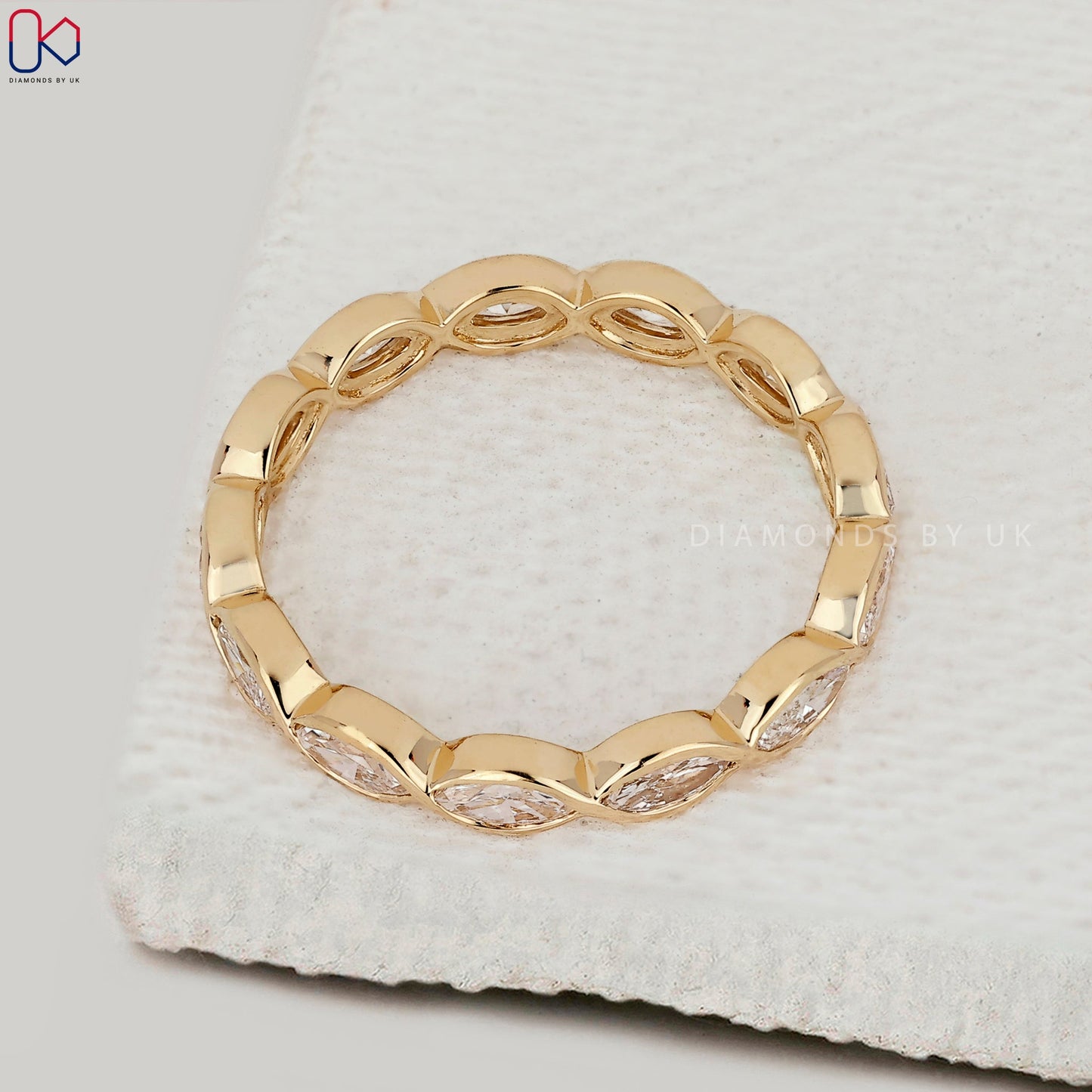 Bezel Set Eternity Marquise Diamond Wedding Band
