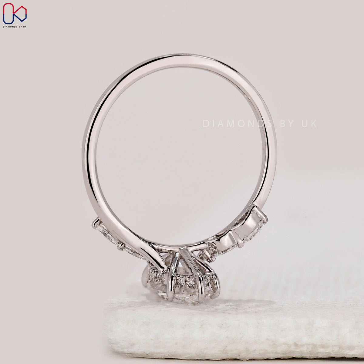 Hidden Halo Marquise Cut Engagement Ring