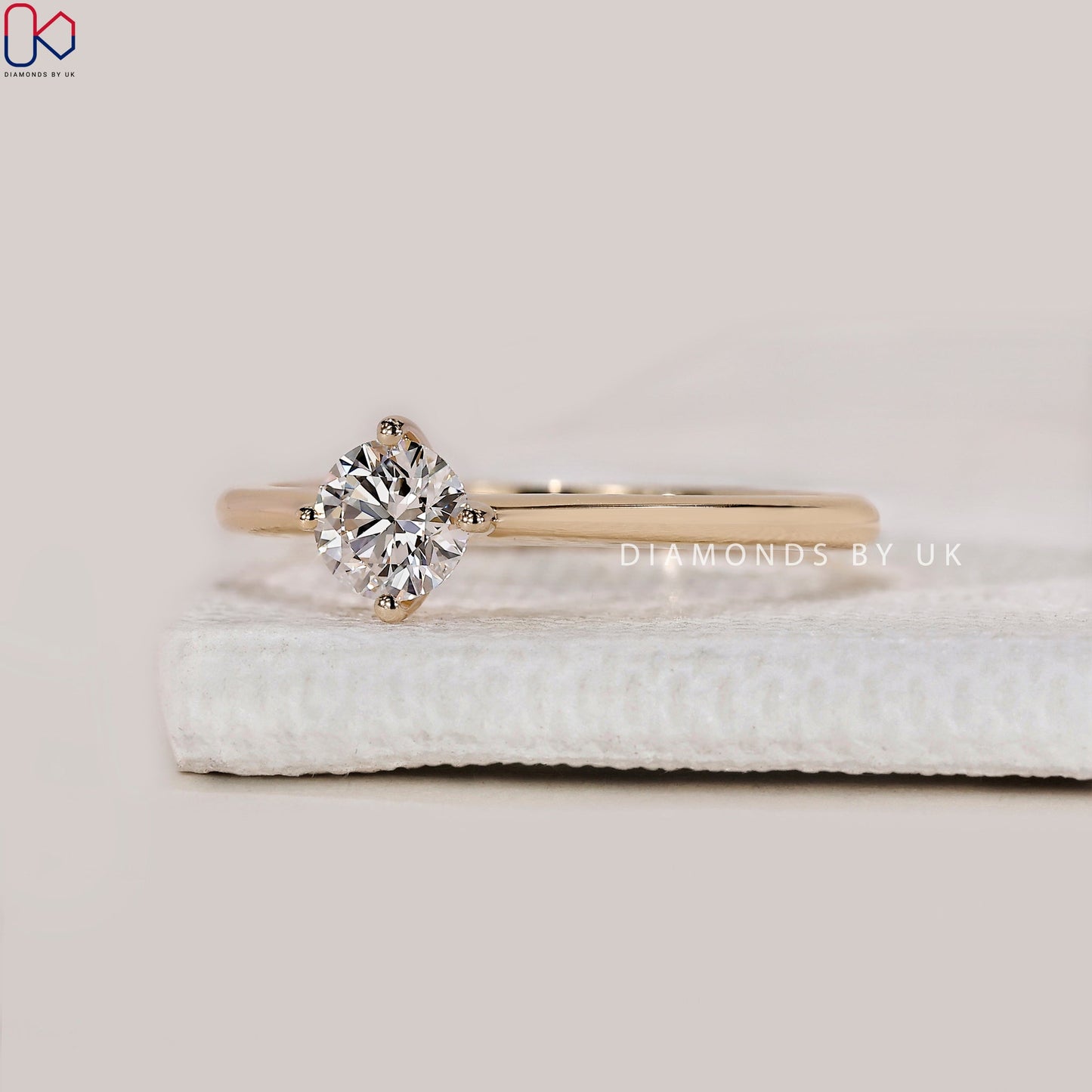 Yellow Gold Solitaire Round Cut Ring