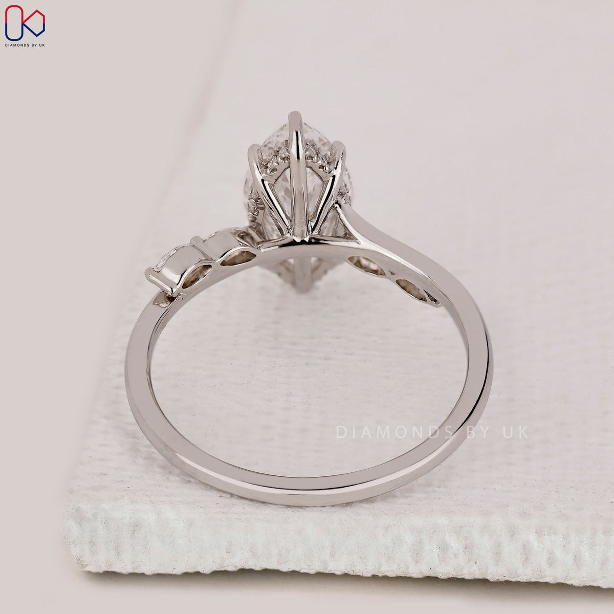 Hidden Halo Marquise Cut Engagement Ring