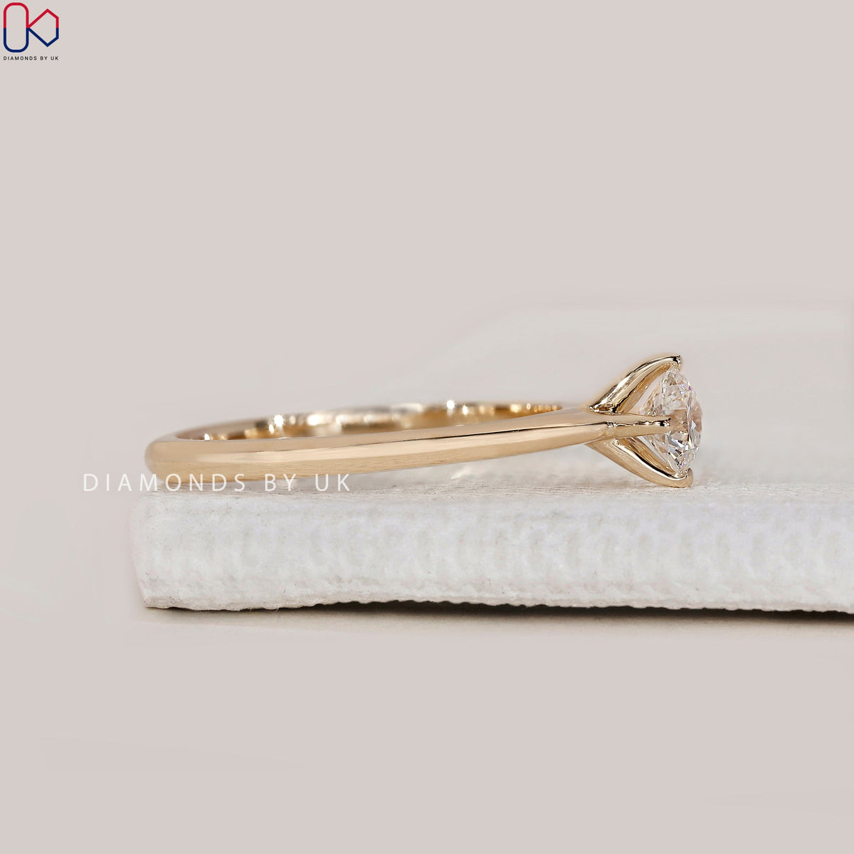 Yellow Gold Solitaire Round Cut Ring