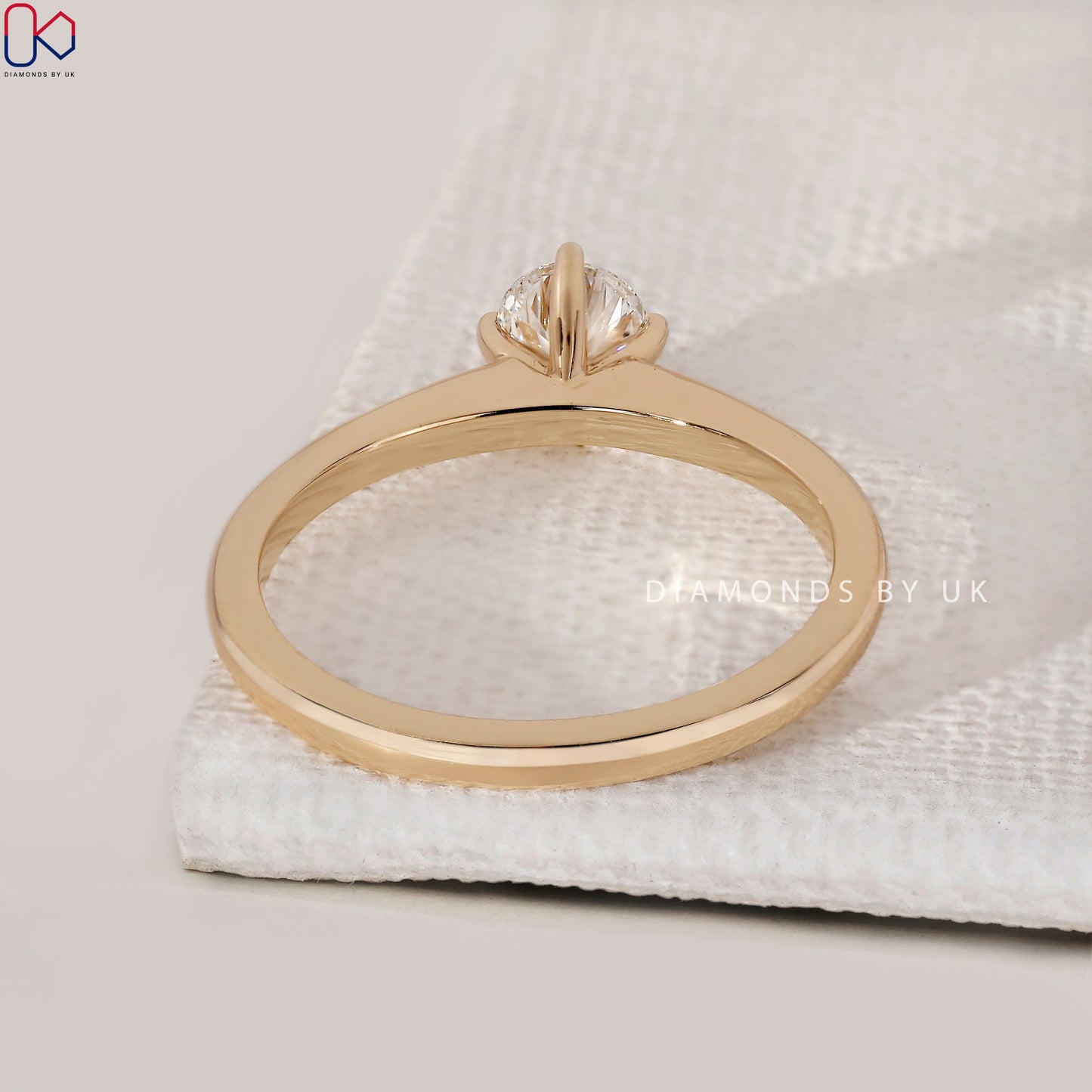 Yellow Gold Solitaire Round Cut Ring