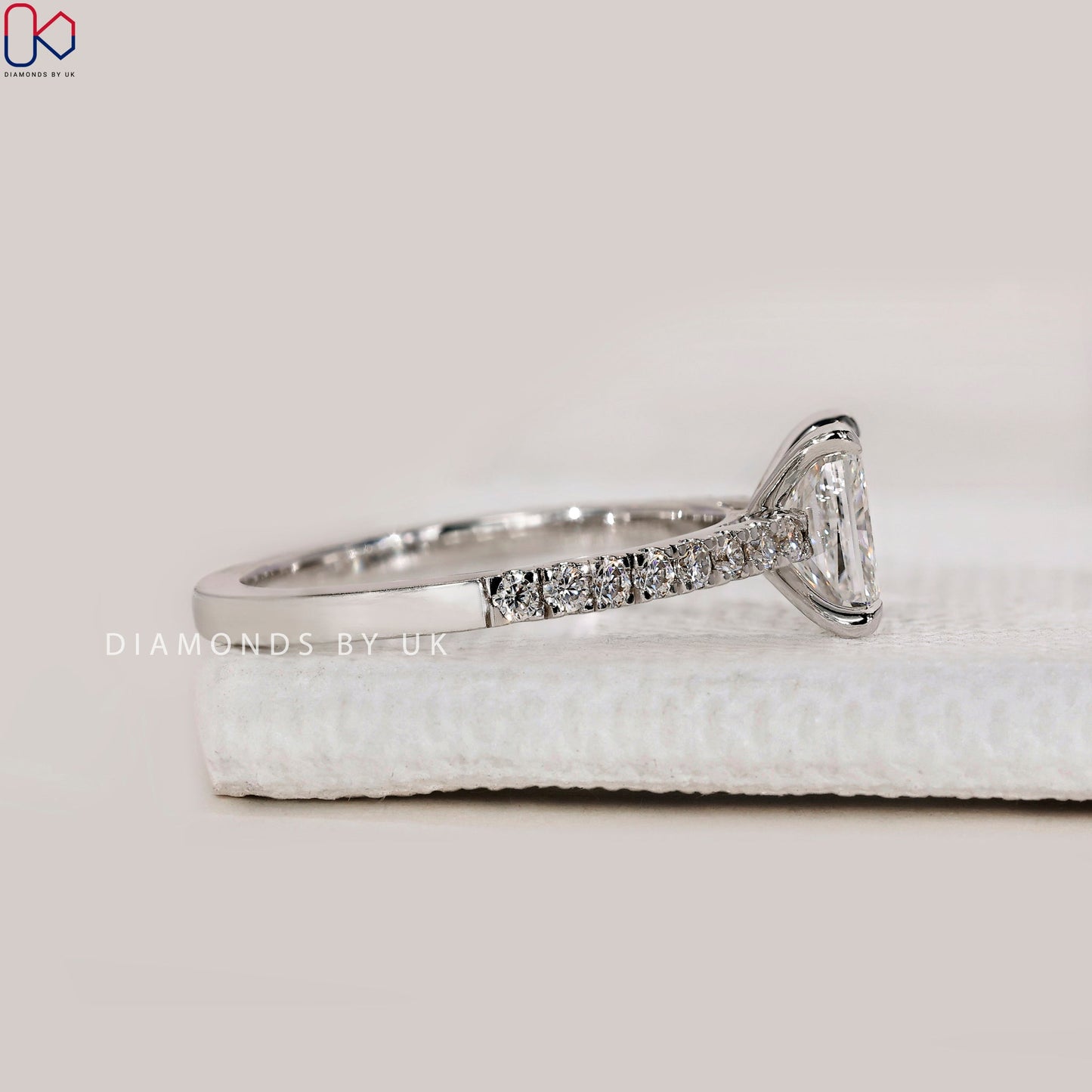 Radiant Cut Engagement Ring In Pave Setting
