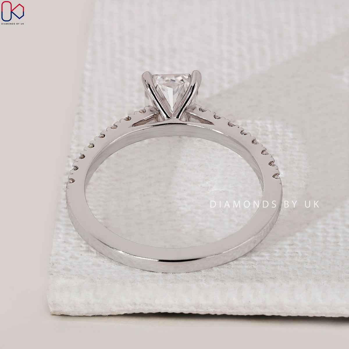 Radiant Cut Engagement Ring In Pave Setting